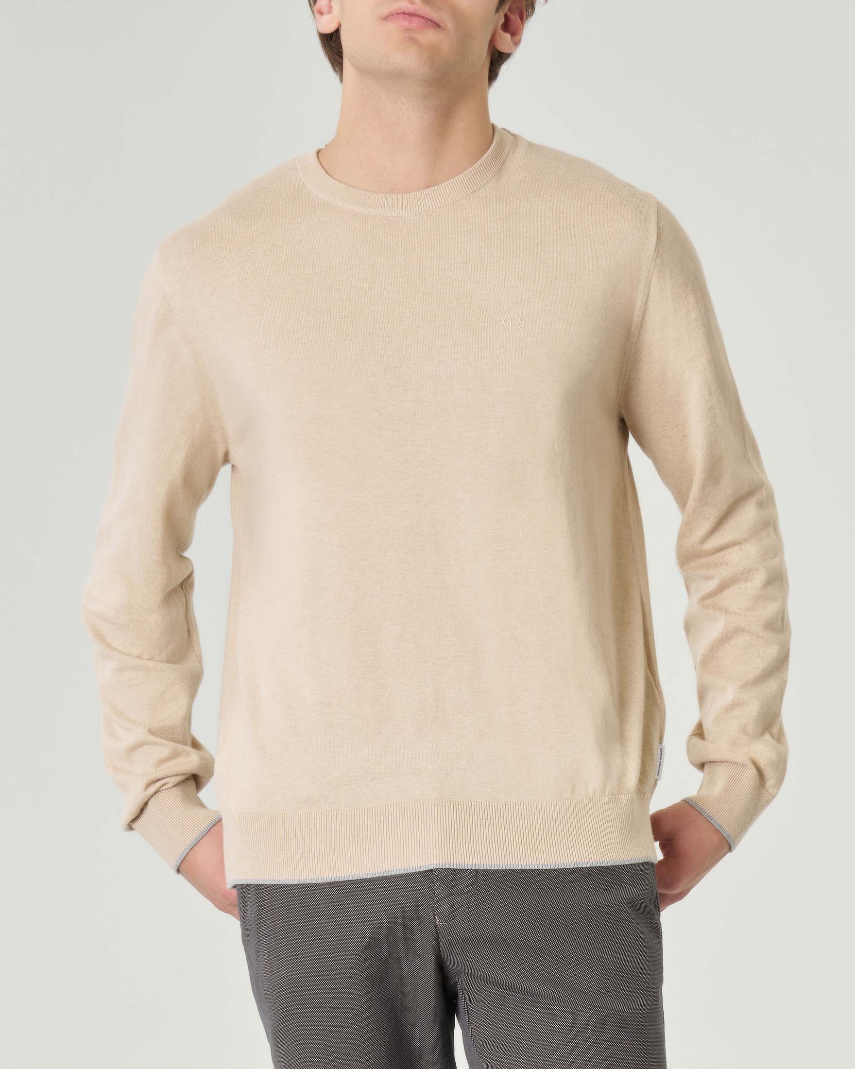 Sun68 Maglia girocollo con logo ricamato K43306