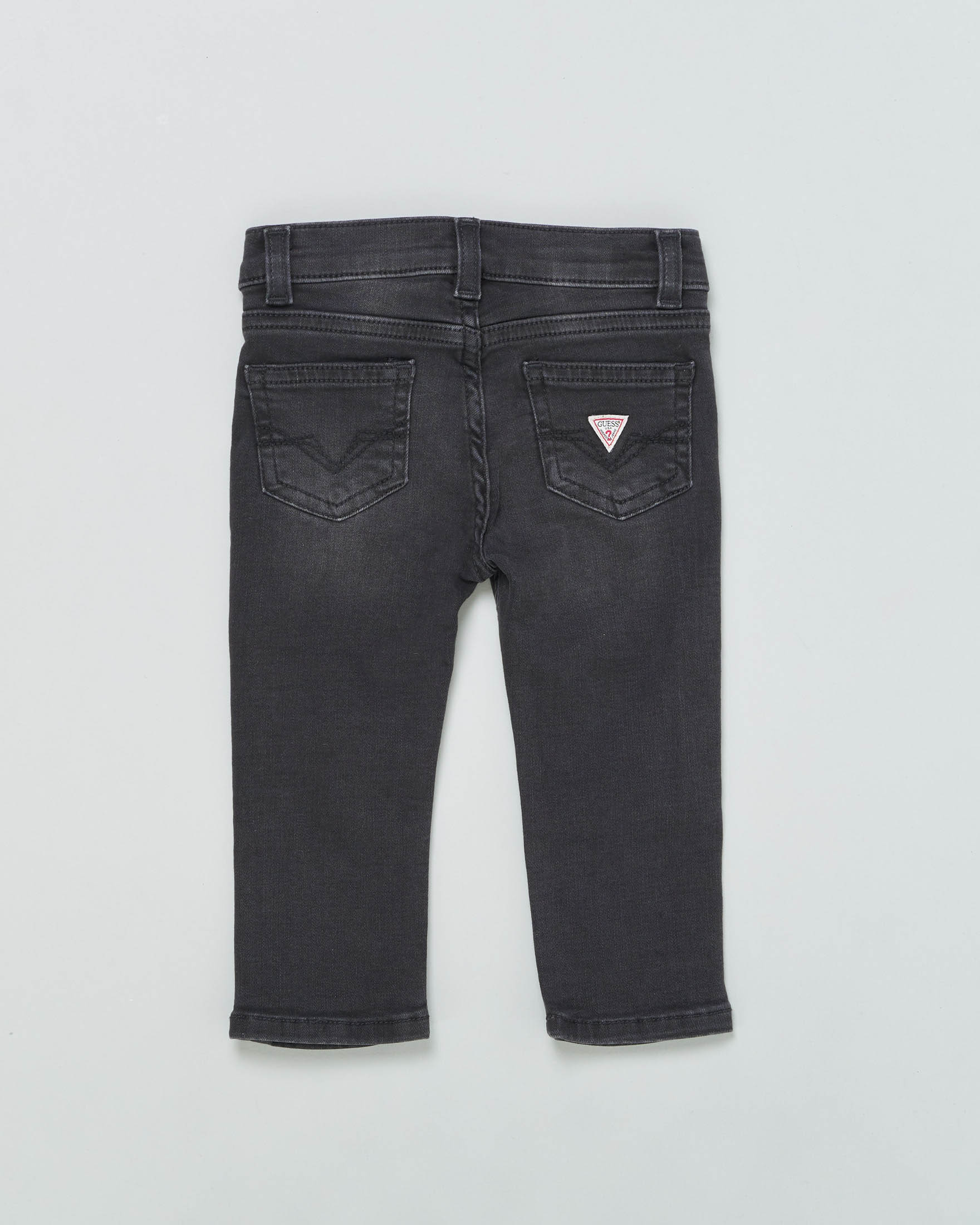 Jeans vestibilit slim neri a vita media in cotone stretch con