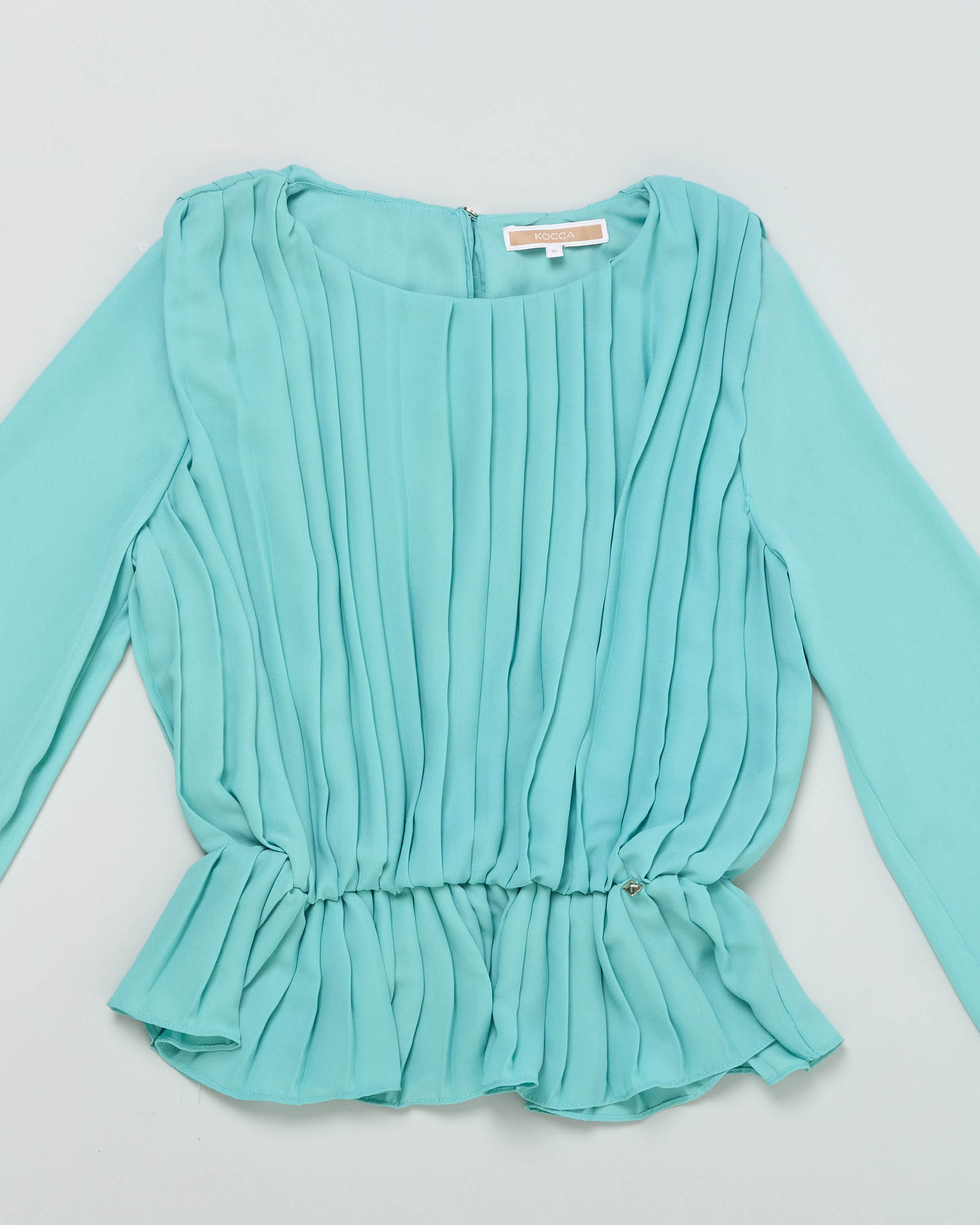 Camicia Kocca turchese plissè con vita elasticizzata  image
