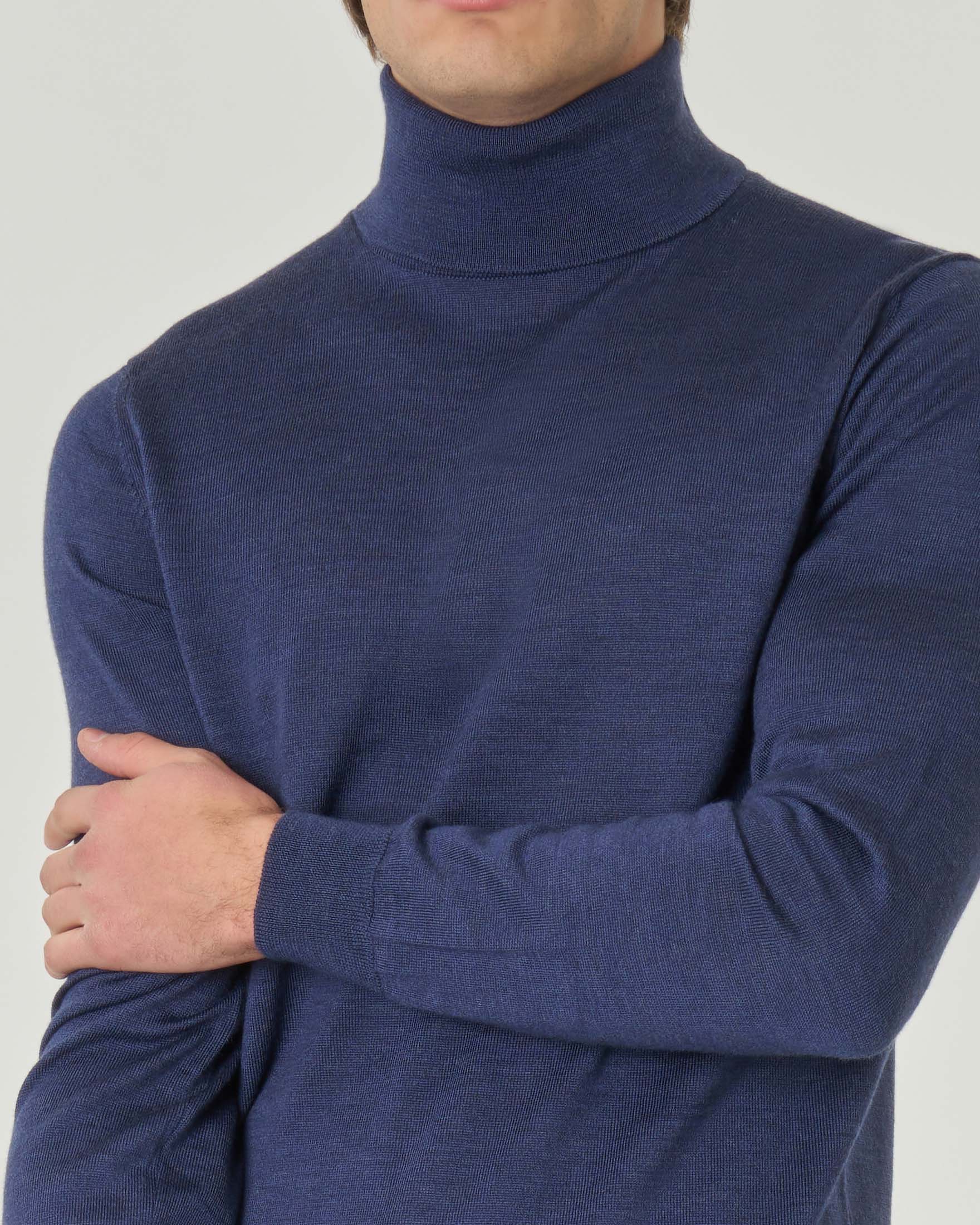 Dolcevita Rodolfo Pellizzari blu melange in pura lana merino image