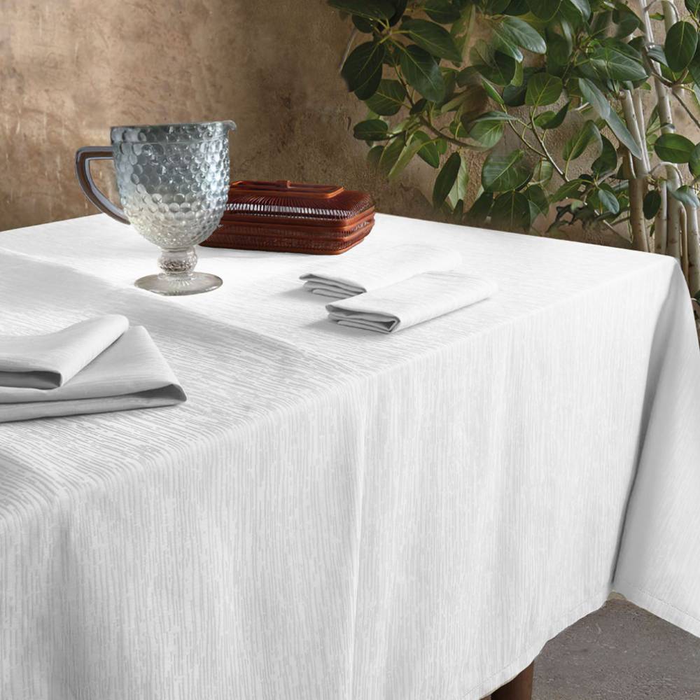 Tovaglia in tessuto, tovaglia in cotone, poliestere, lavabile, tinta unita, ornamento damascato, tessuto jacquard, lavabile, barocco, beige, 280 x 140 cm, bordo tagliato
