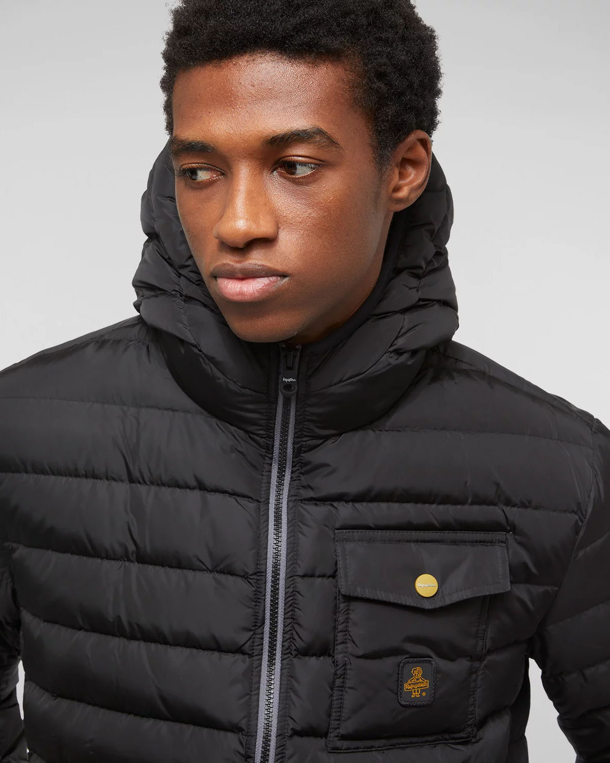 Piumino Hunter Jacket nero con cappuccio Refrigiwear