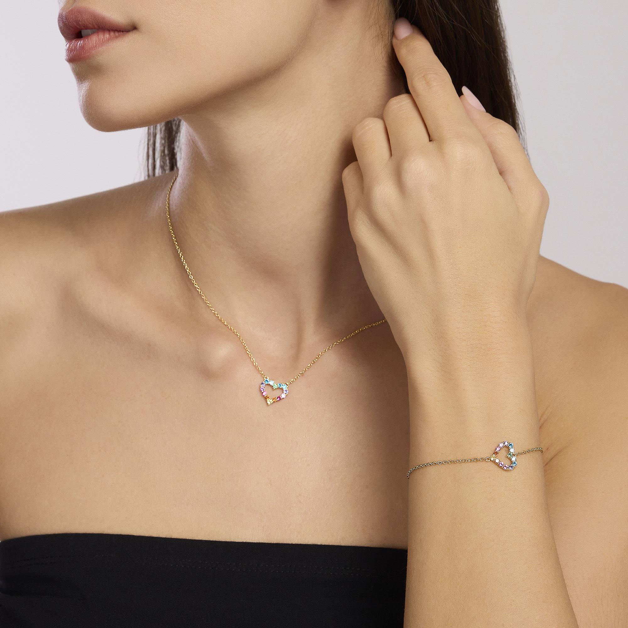 Girocollo In Argento Placcato Oro Con Cuore - View2