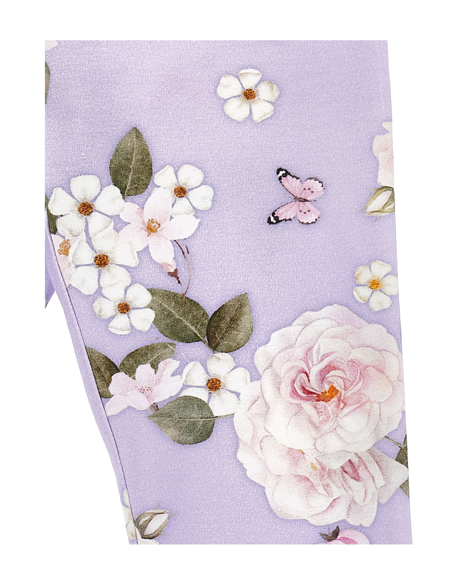 Leggins lilla a fantasia floreale in cotone stretch  image