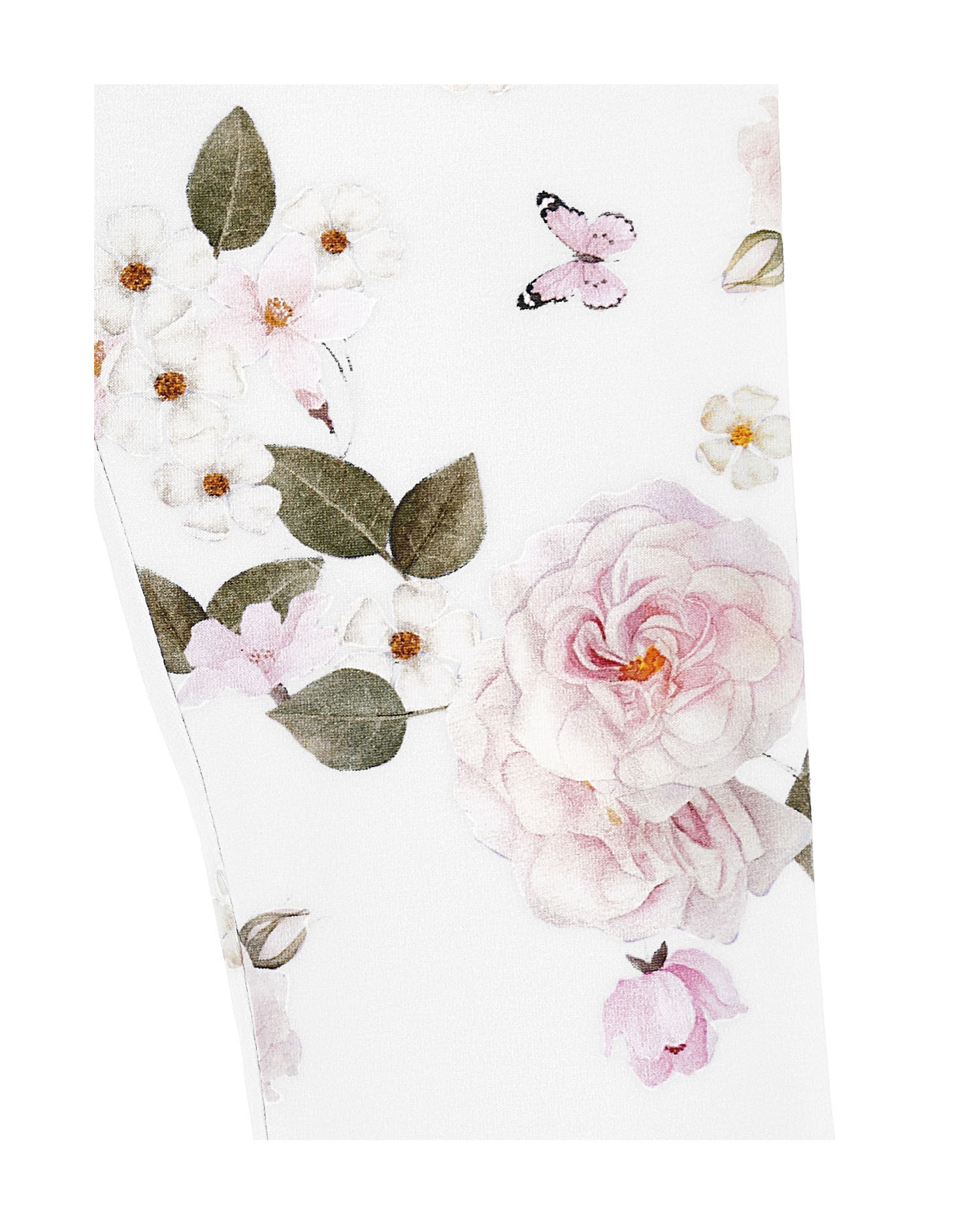 Leggins bianchi a fantasia floreale in cotone stretch  image
