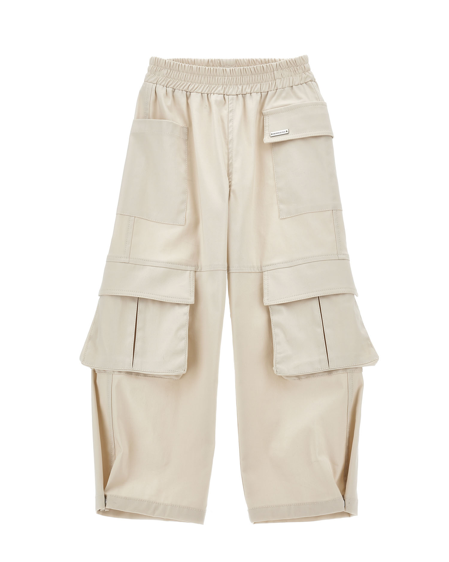 Pantalone cargo beige in misto cotone stretch