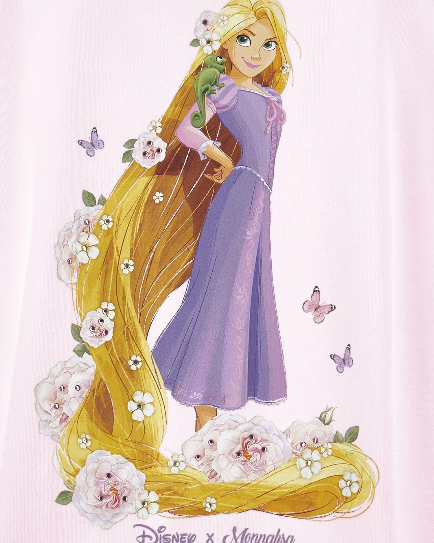Canotta rosa over in cotone con maxi stampa Rapunzel  image