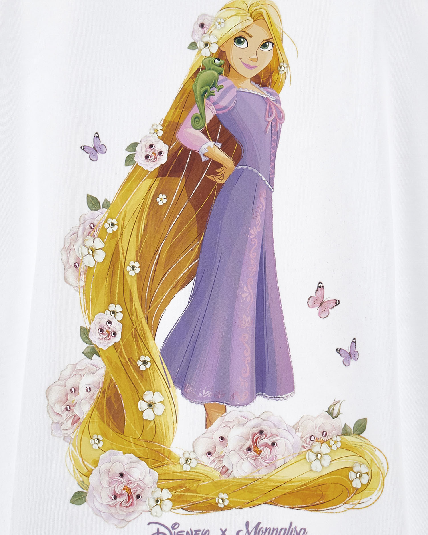 Canotta bianca over in cotone con maxi stampa Rapunzel  image