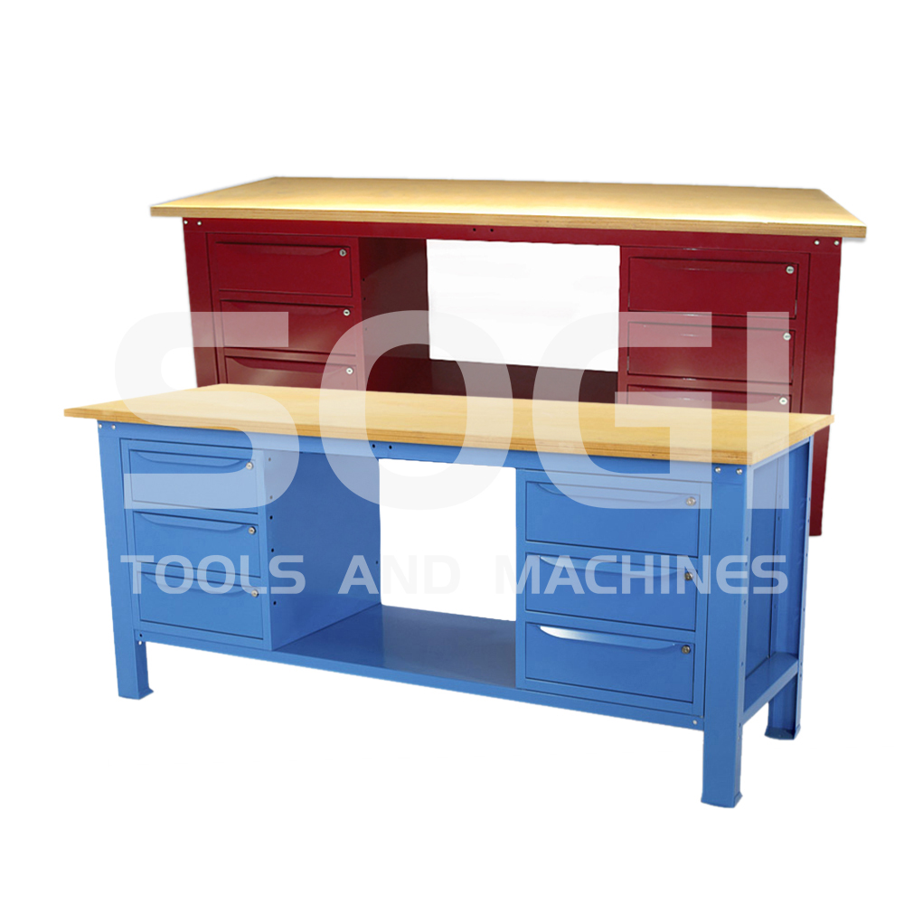 Banco Lavoro SOGI 1.5mt Professionale - Piano Legno Faggio Con 3 Cassetti Industriale