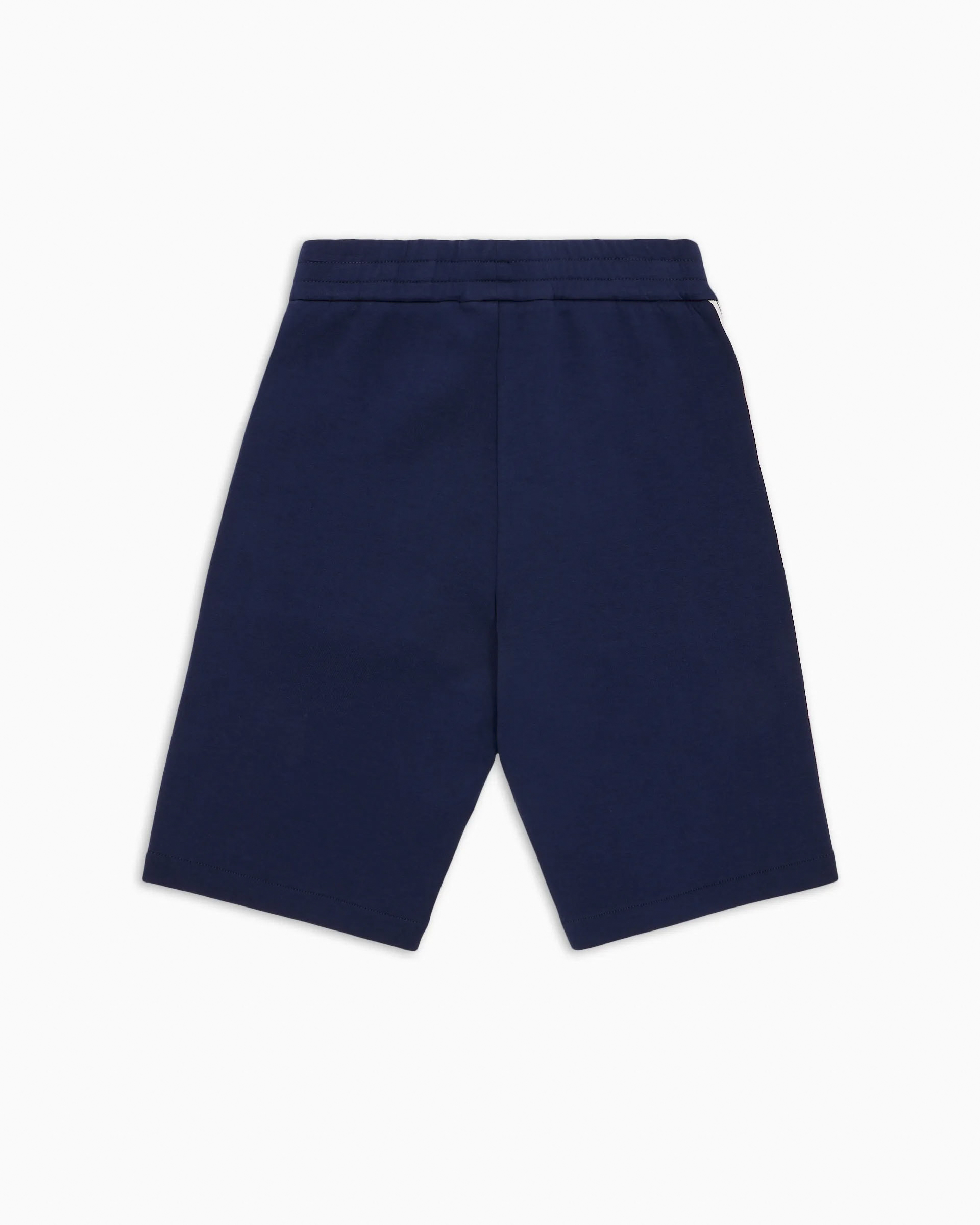 Bermuda blu in cotone stretch con bande porta logo 