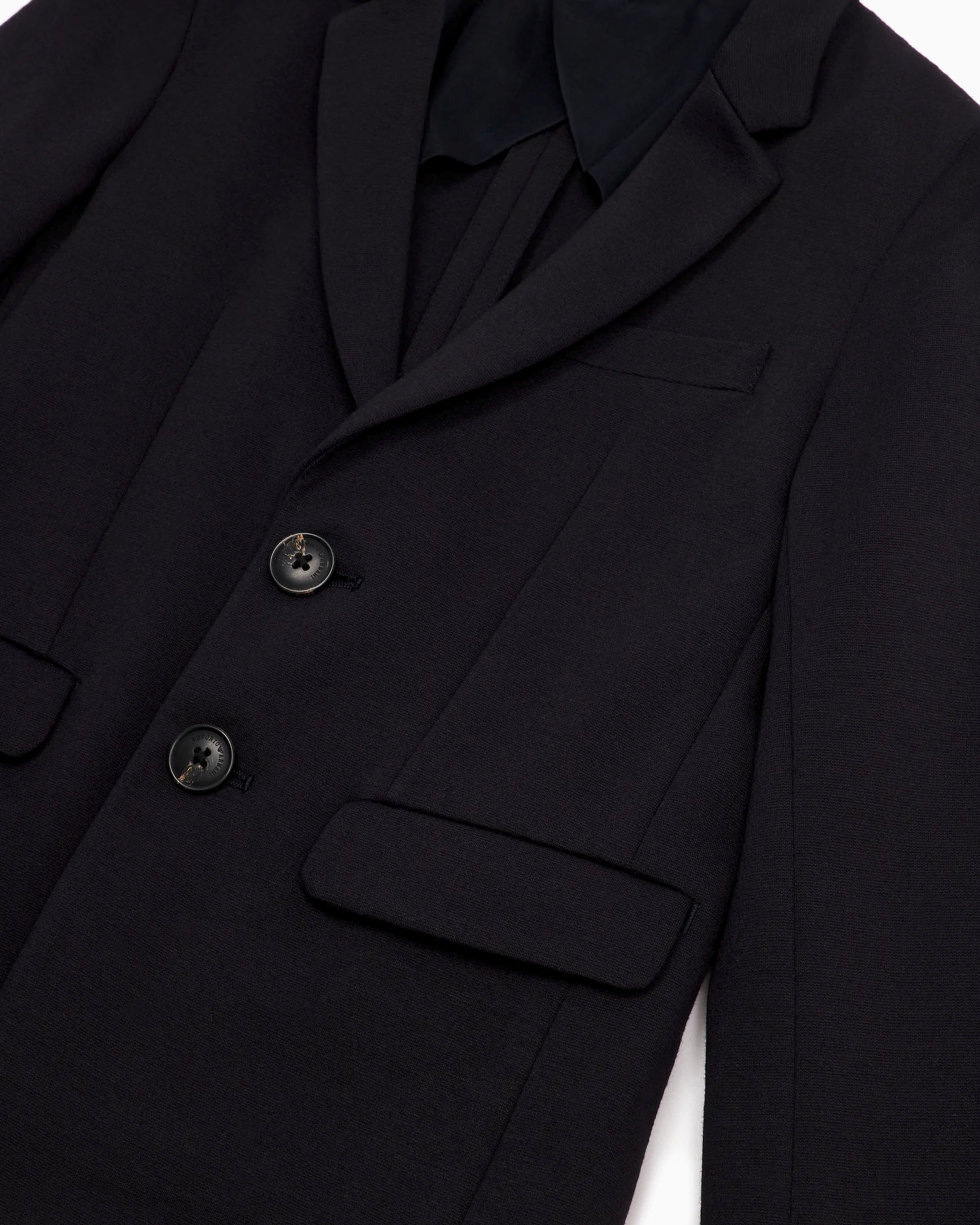 Blazer Emporio Armani Junior blu in maglia di viscosa stretch  image