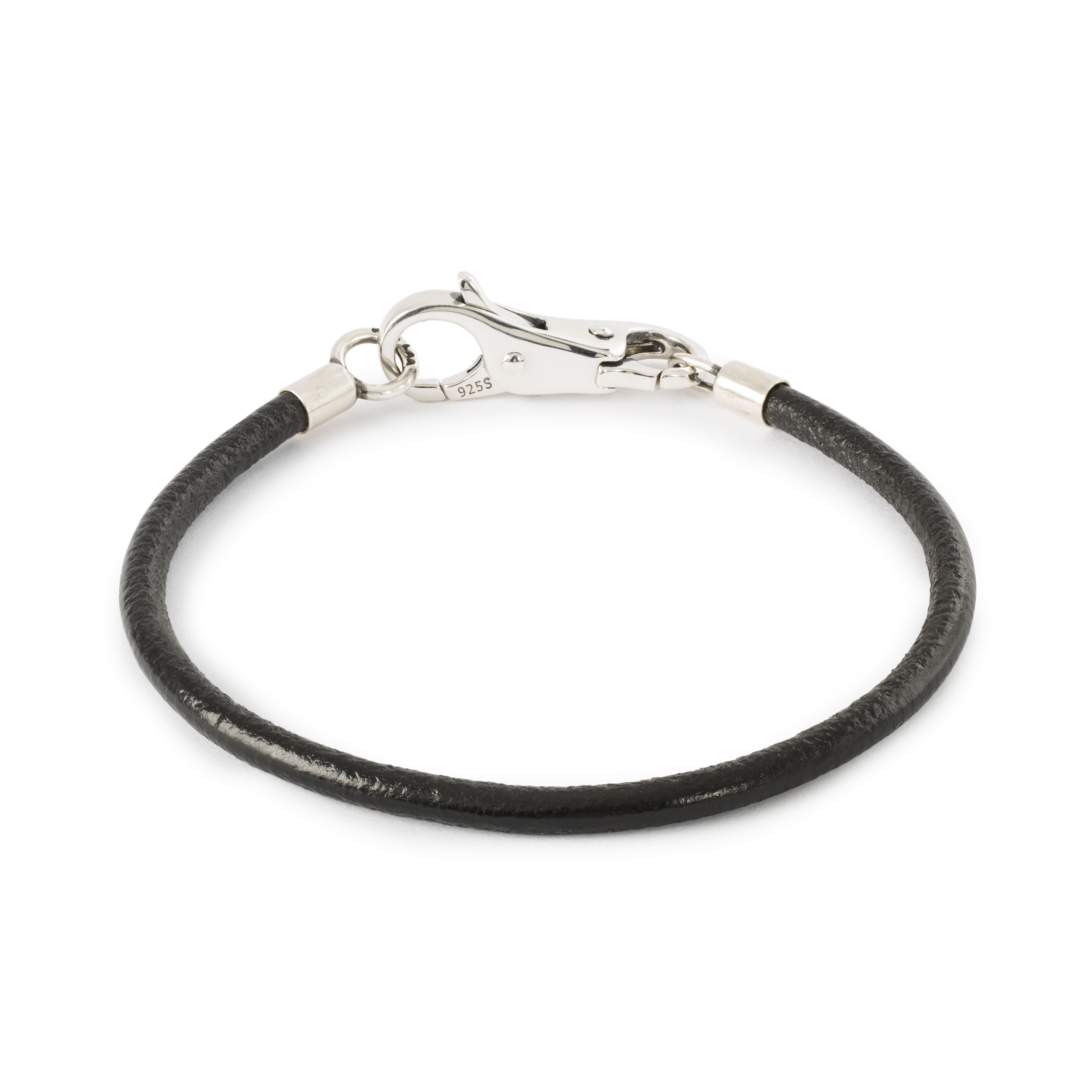 Bracciale In Pelle E Argento Nero 20 Cm - View1