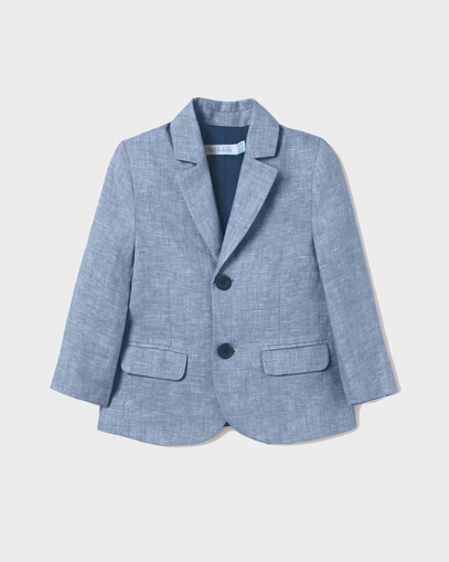 Blazer in lino effetto chambray