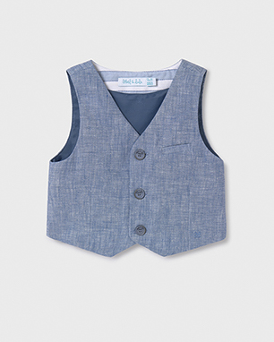 Gilet azzurro Abel & Lula in lino effetto chambray 4-8 anni
