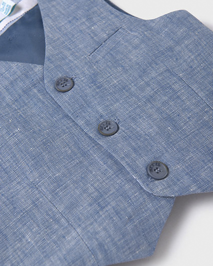 Gilet azzurro Abel & Lula in lino effetto chambray 4-8 anni image
