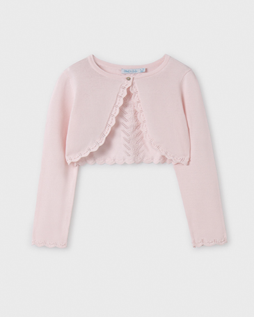 Bolerino rosa cipria in viscosa tricot
