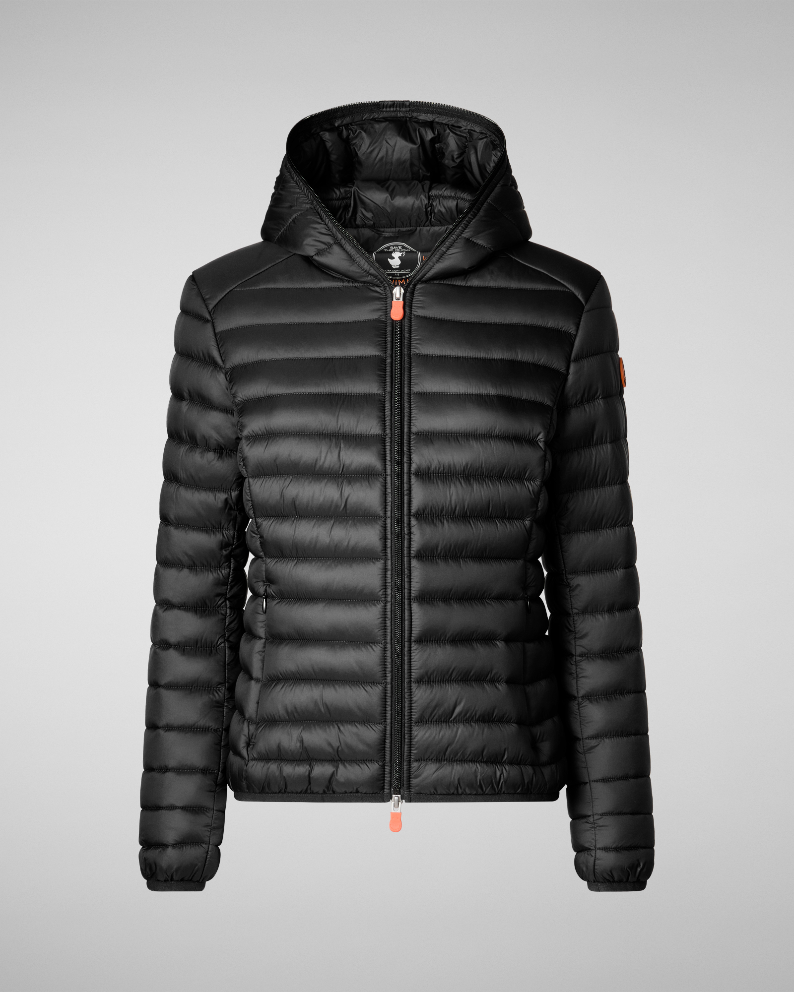 Save the duck — Piumino leggero Daisy Save The Duck nero in tessuto opaco con cappuccio fisso