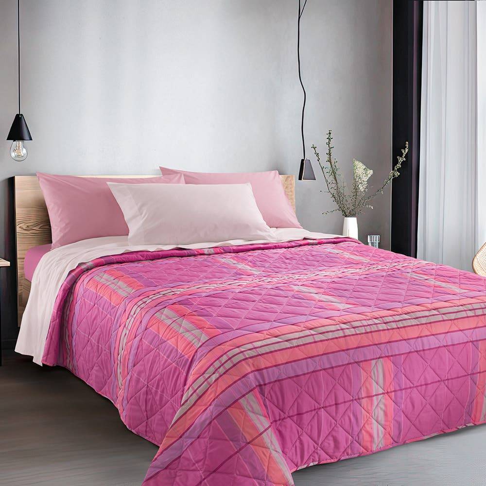 Copriletto Trapuntino Milady 100 Gr | Double Face Bicolor | Rosa/Cipria | Singolo - Foto 3