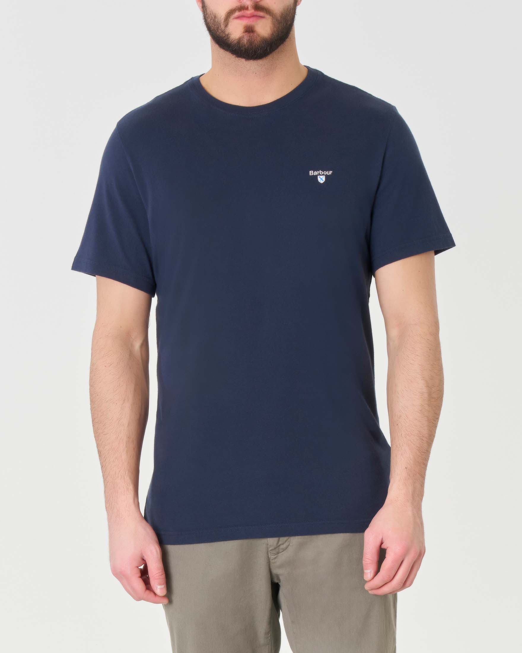 T-shirt blu mezza manica tinta unita tailor-fit