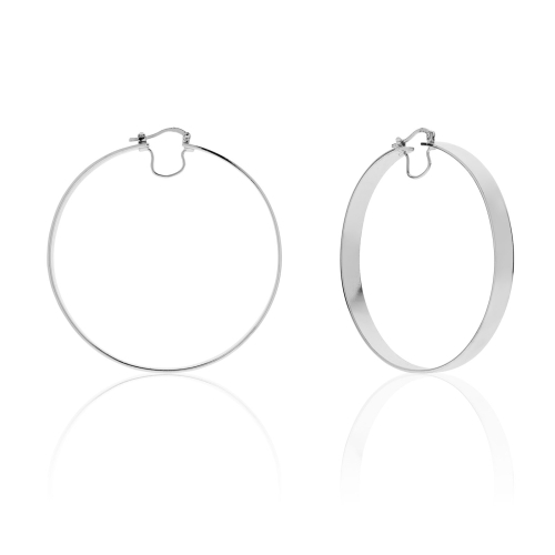 Orecchini a cerchio argentati Lux - Main view