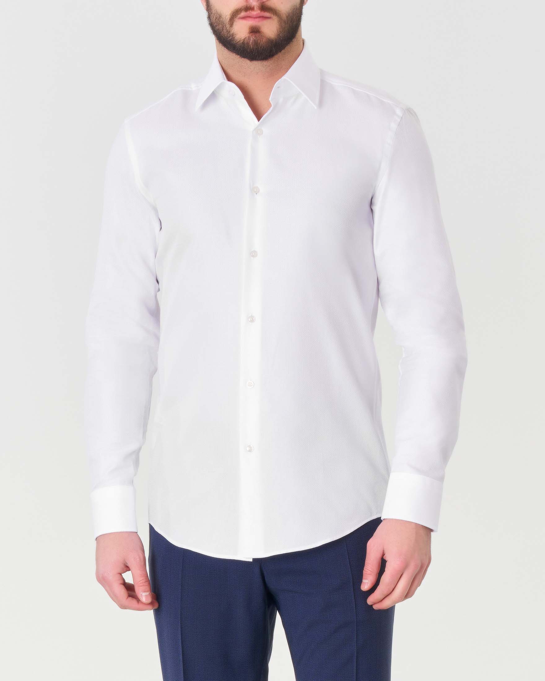 Heckler Camicia Bianca In Cotone
