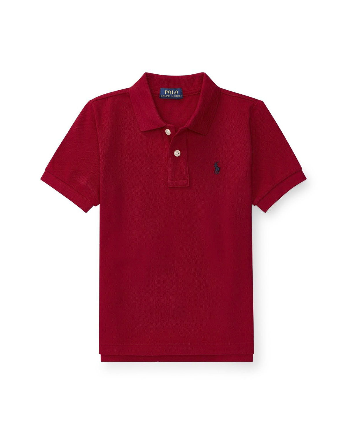 Polo rossa in piquet tinta unita con logo pony piccolo