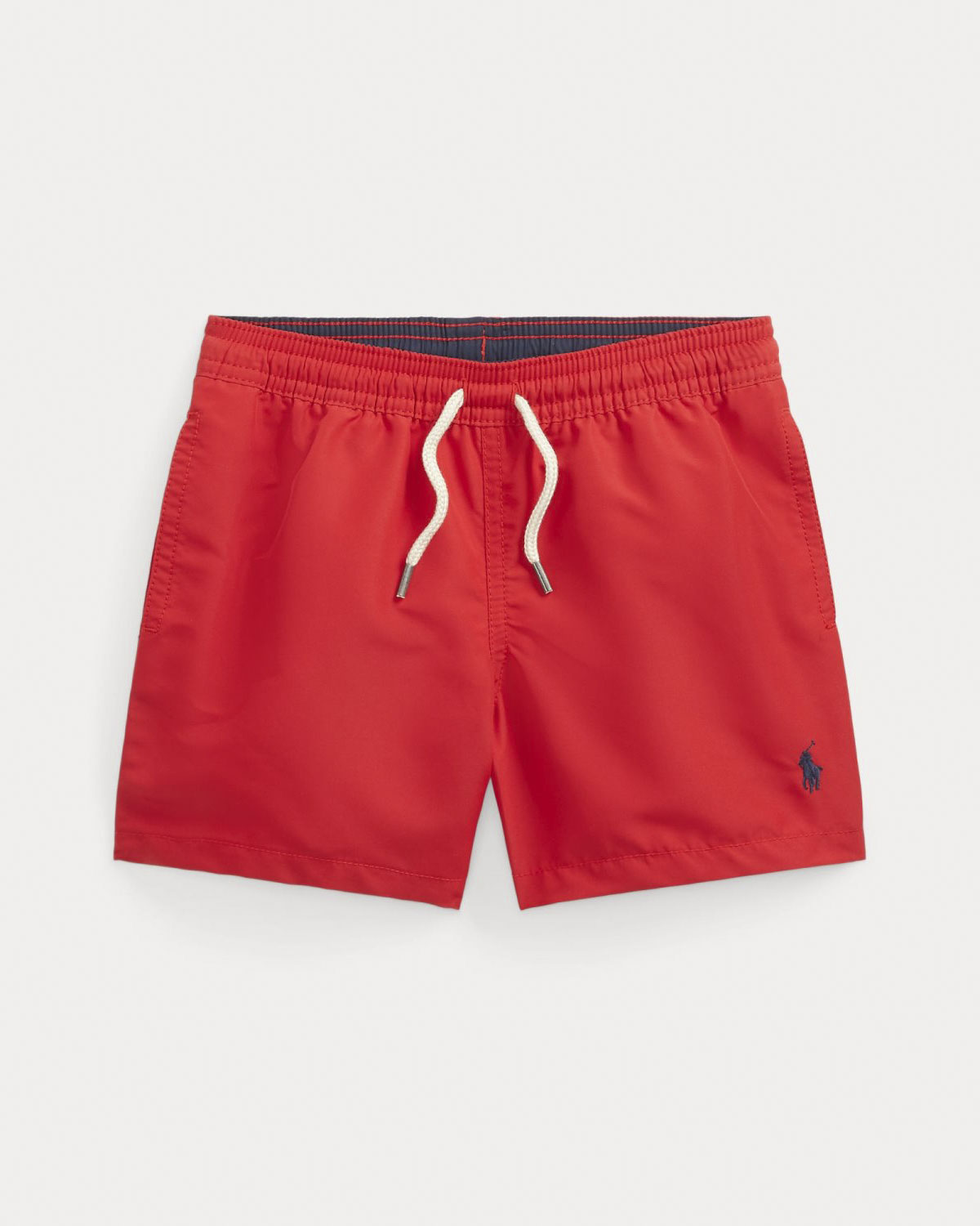 Boxer mare rosso con logo pony blu e taschino sul retro