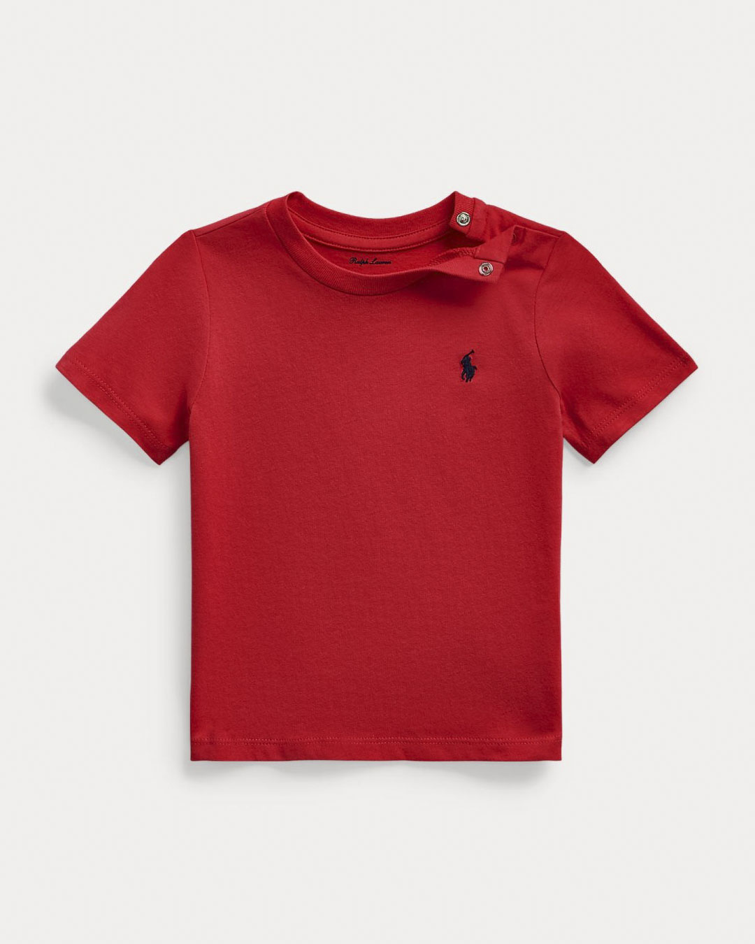 T-shirt Polo rossa mezza manica con logo pony blu ricamato