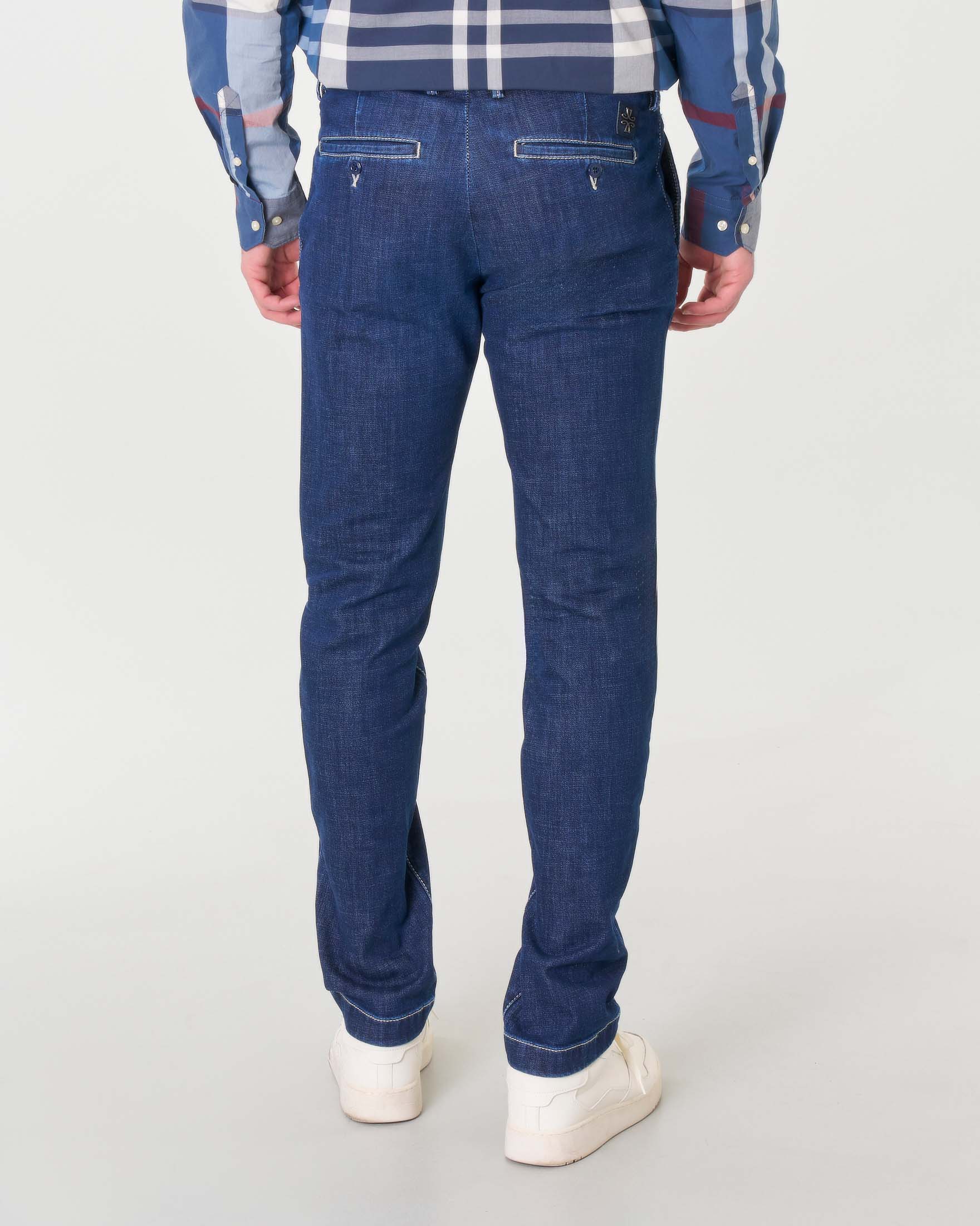 SIGNATURE 8 - Jeans a fondo ampio lavaggio medio con cuciture a vista
