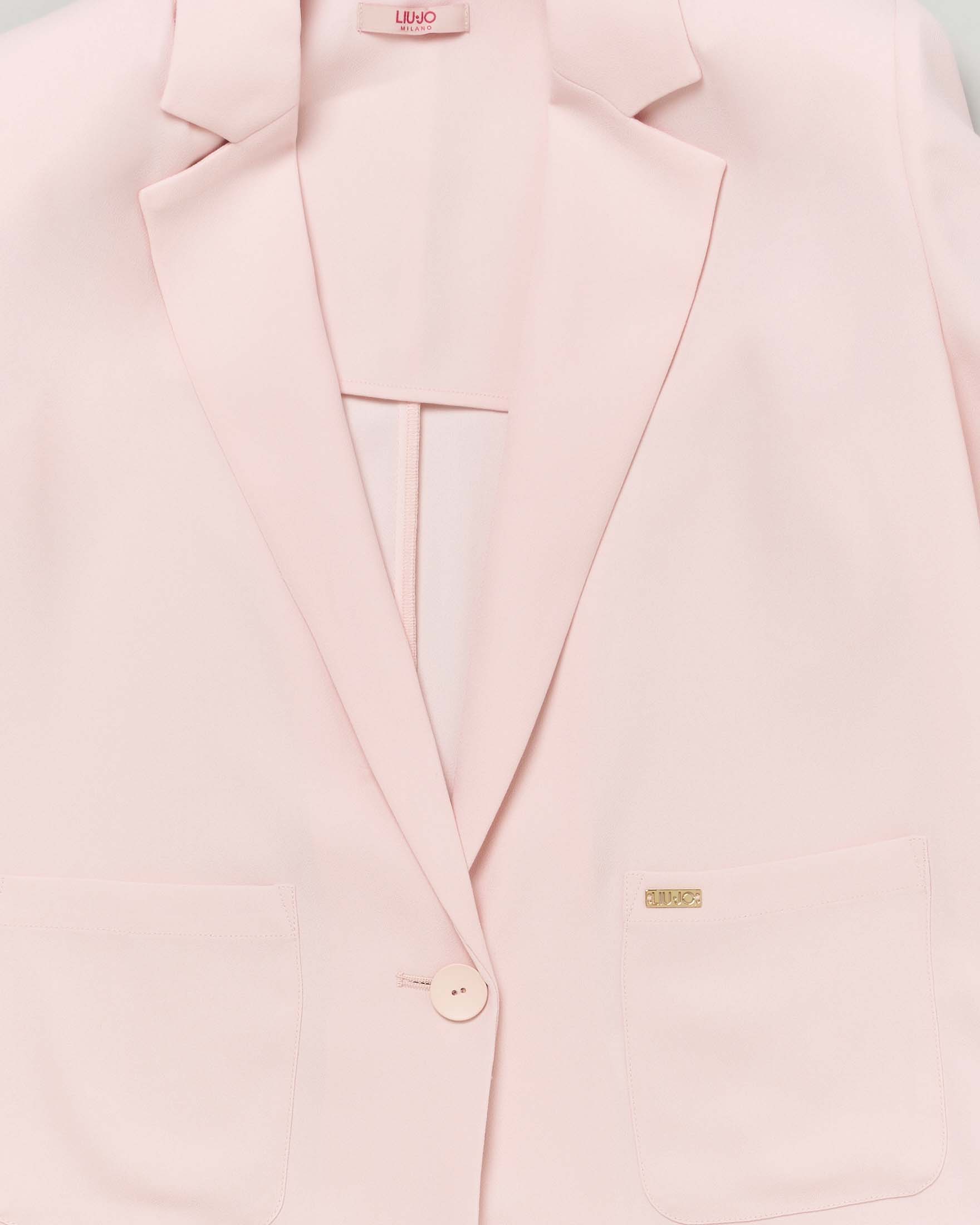 Blazer rosa cipria monopetto in crêpe  image