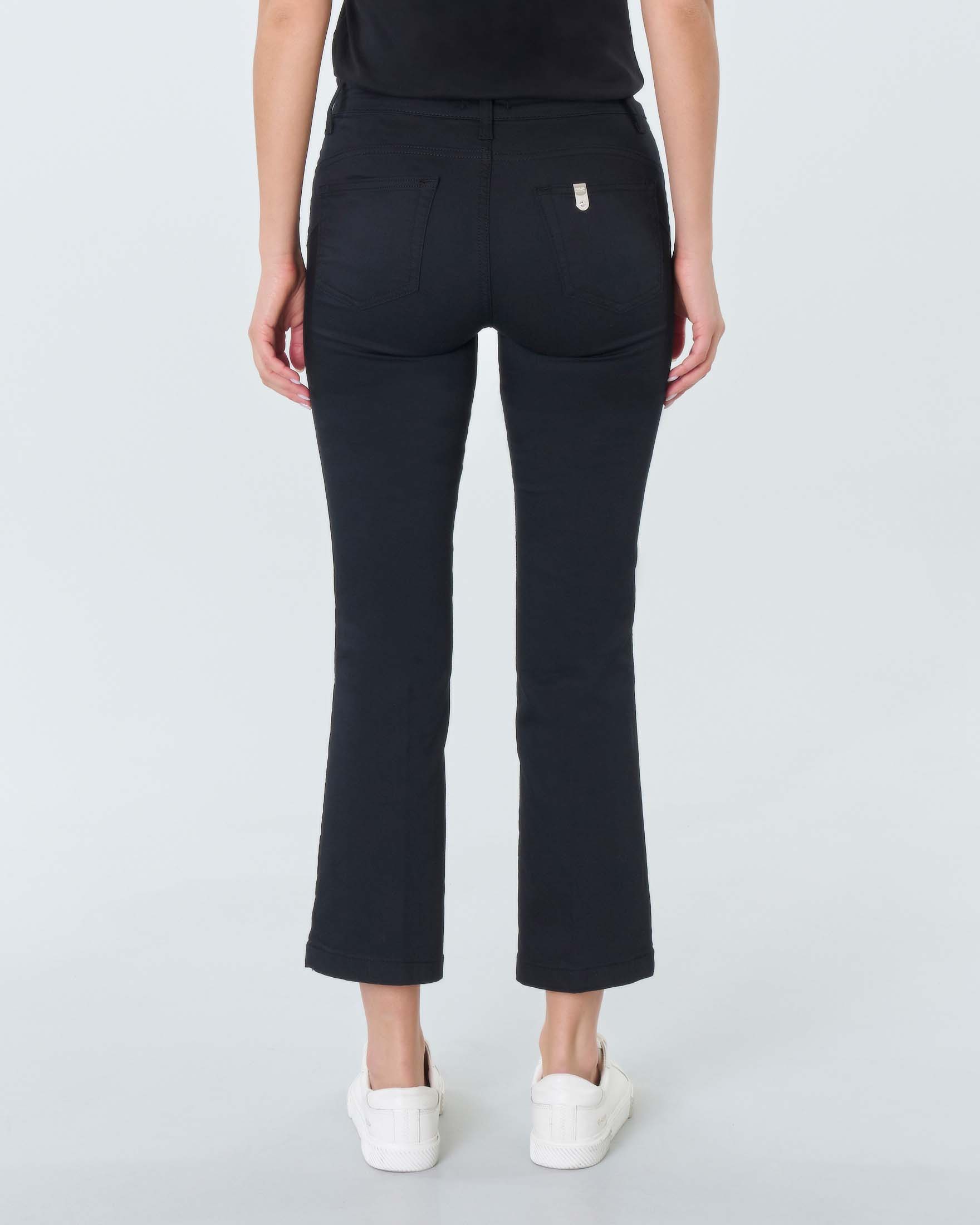 Pantaloni Elasticizzati Invernali Donna In Misto Cotone, Morbidi Con Tasche E Vita Elasticizzata - Nero - 3