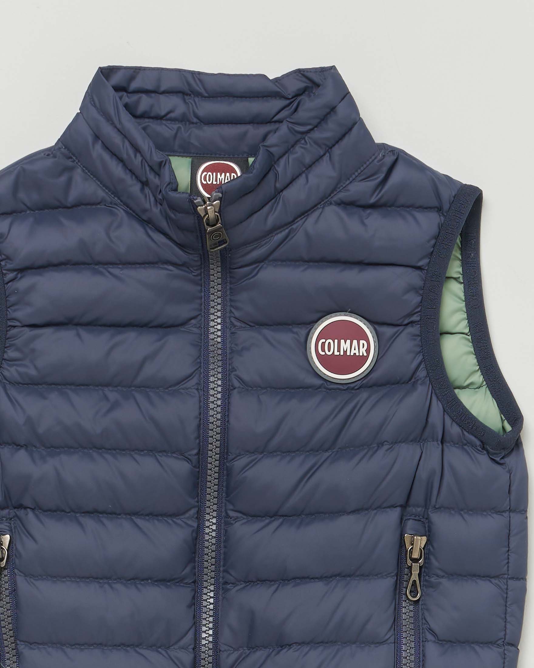 Piumino gilet blu imbottito in piuma 18 36 mesi