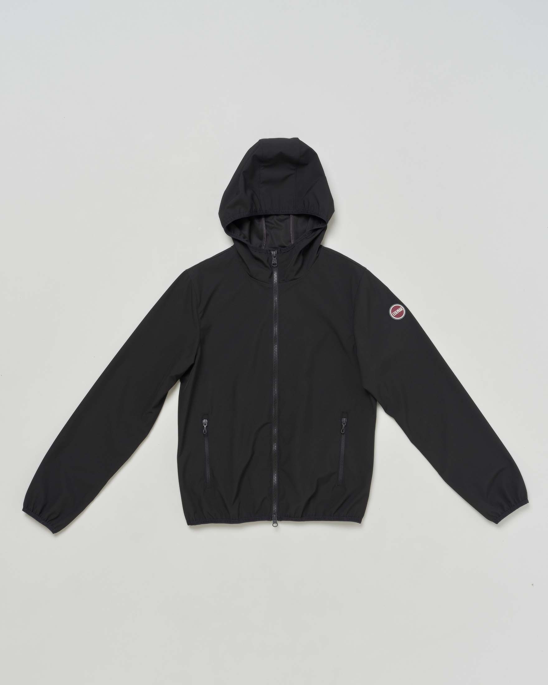 Giubbino Colmar Originals nero in softshell con cappuccio 
