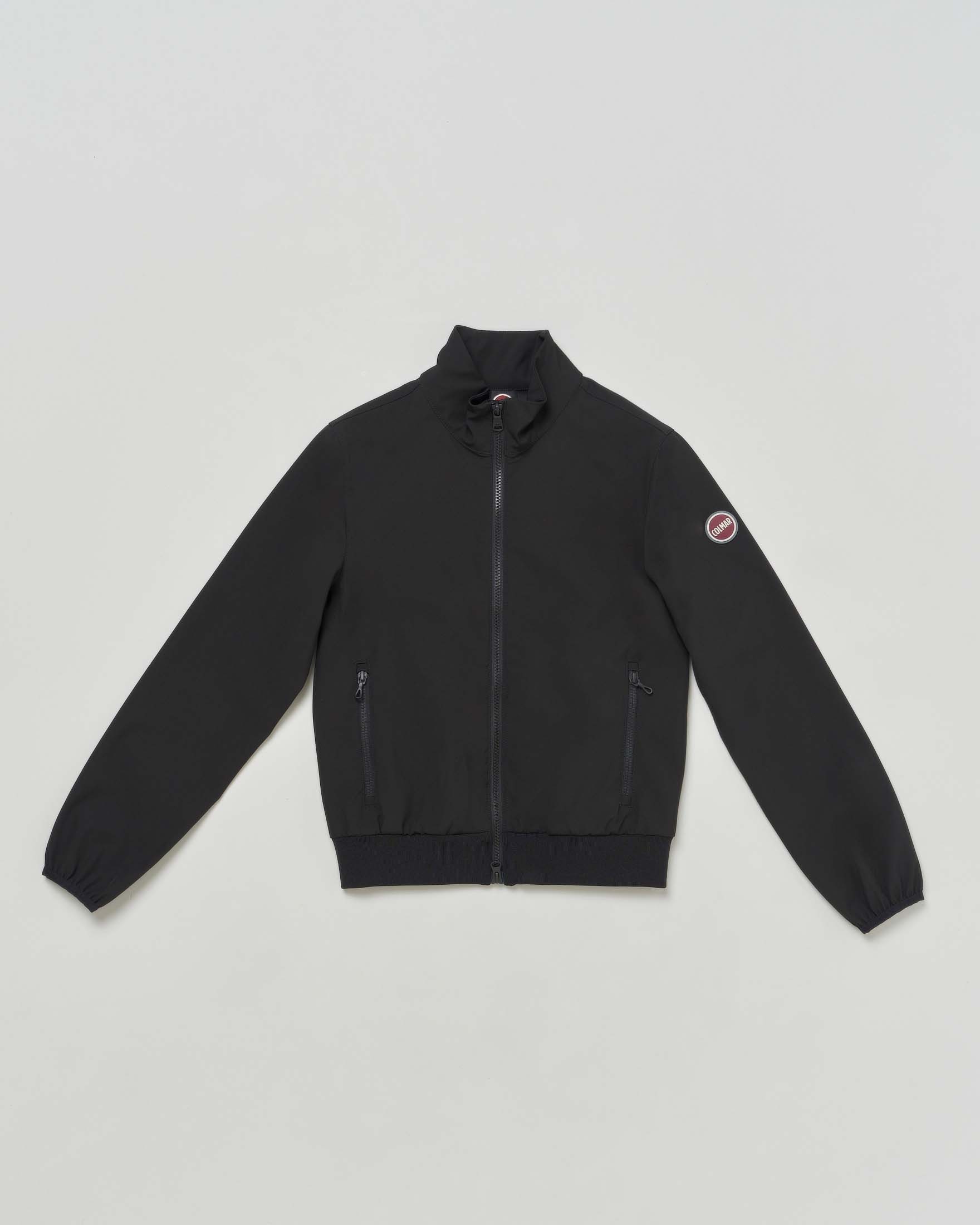 Bomber Originals nero in softshell stretch a collo alto