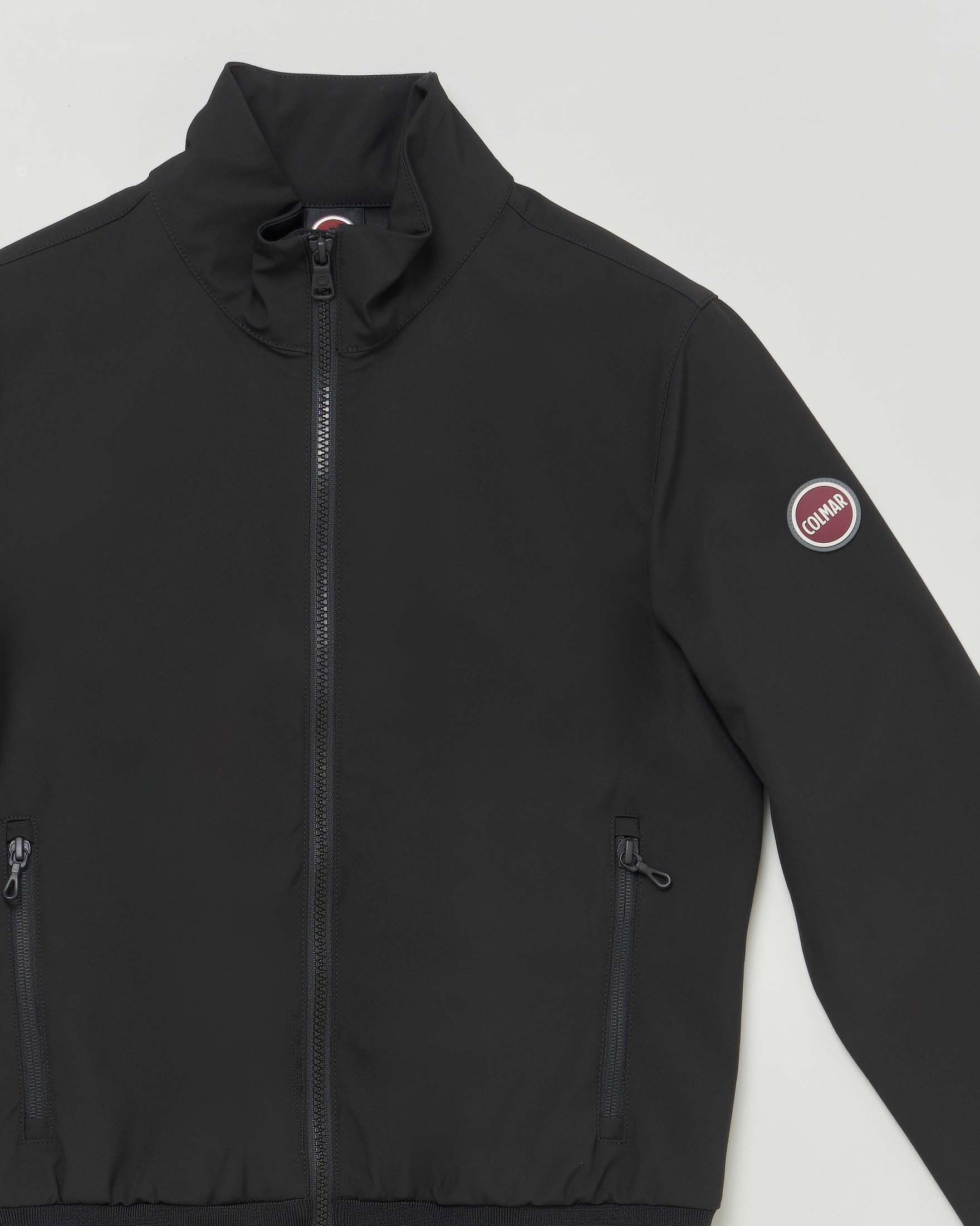 Bomber Colmar Originals nero in softshell stretch a collo alto  image