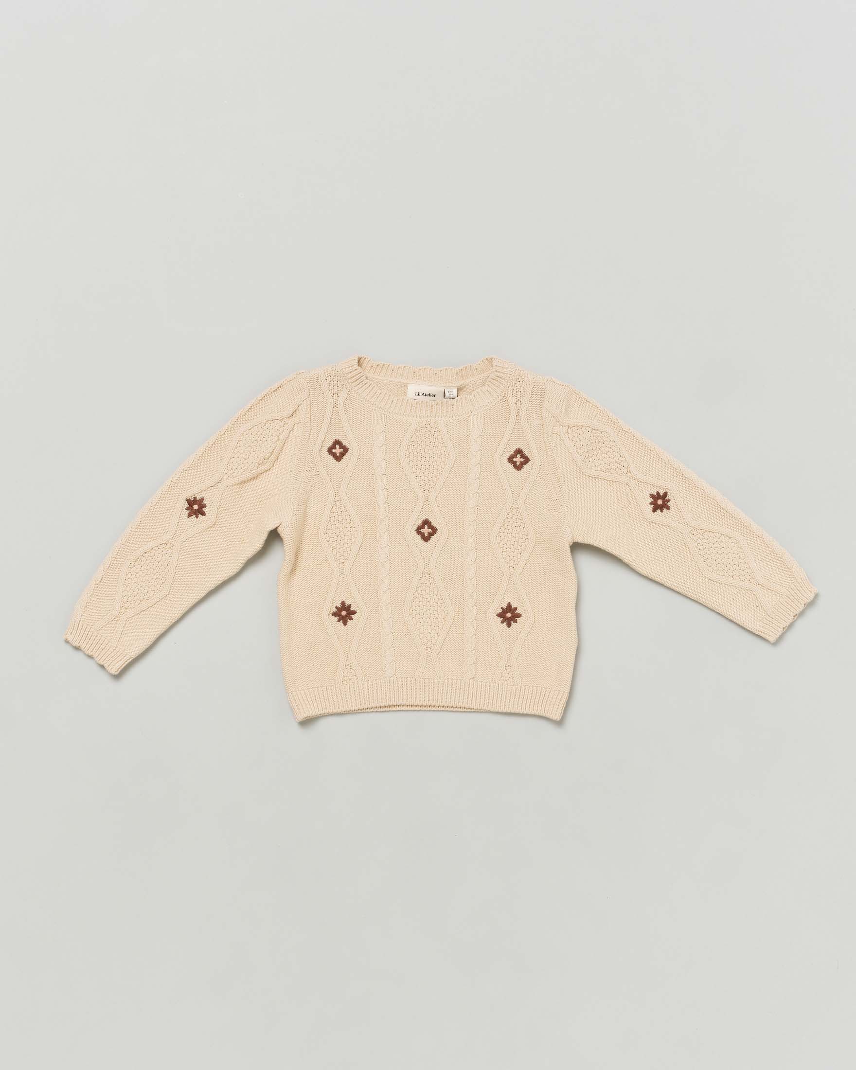 Cardigan beige in cotone con lavotazione jacquard 