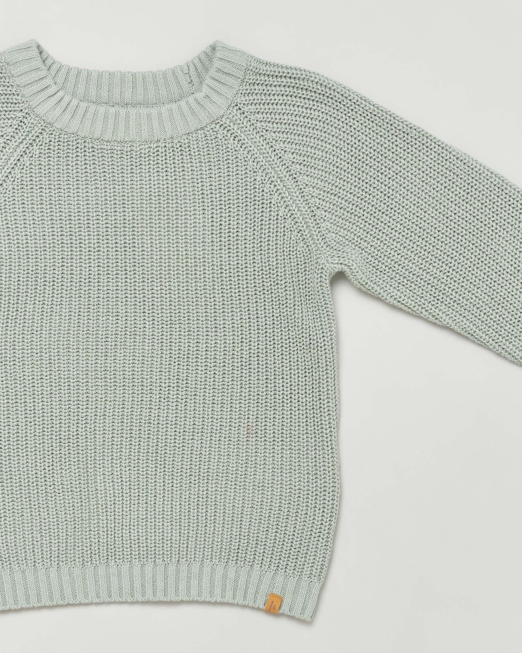 Cardigan salvia in maglia di cotone e manica raglan  image