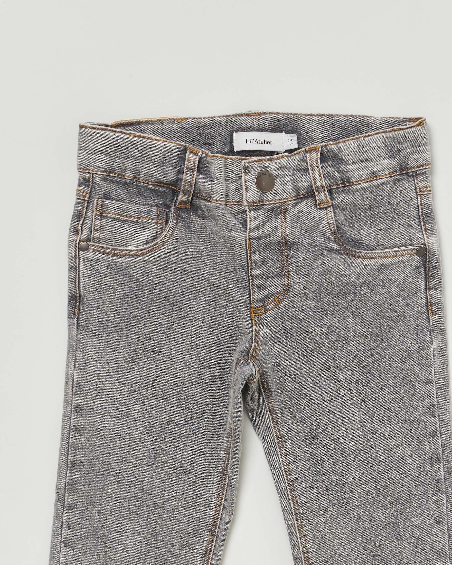 Jeans Lil'Atelier slim grigio in cotone stretch  image