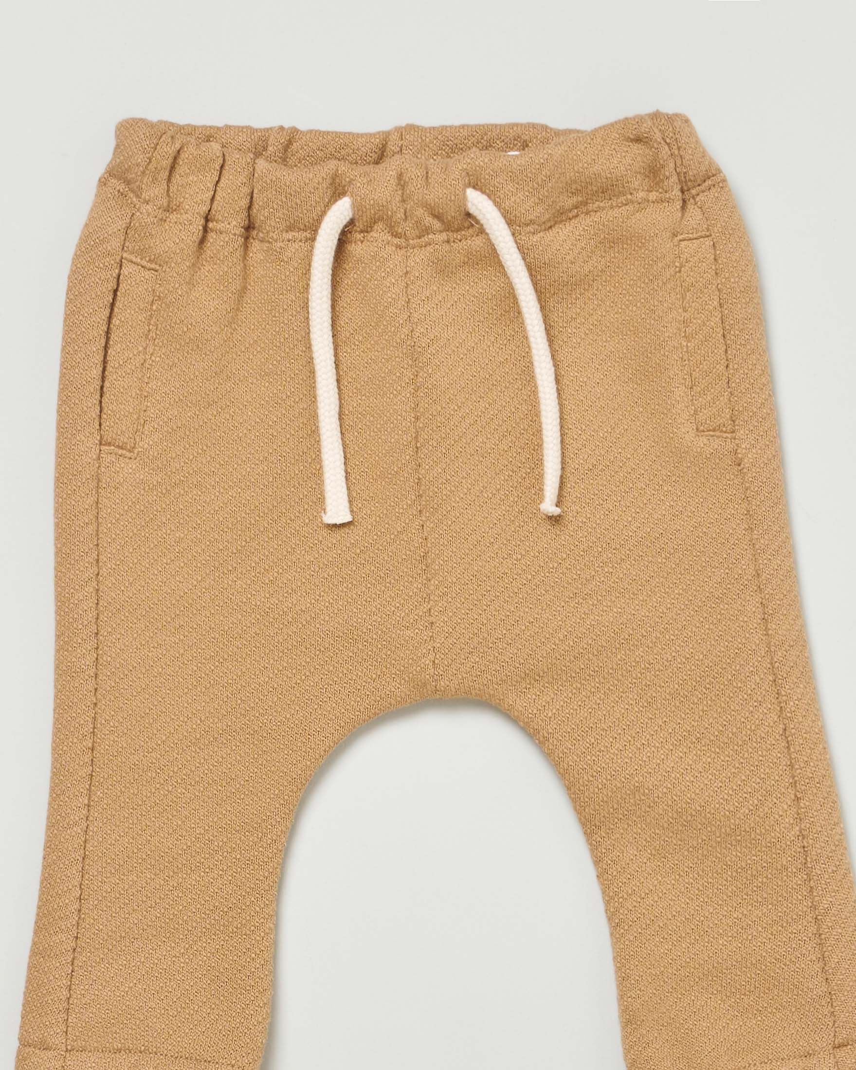 Pantaloni cammello in cotone con coulisse  image