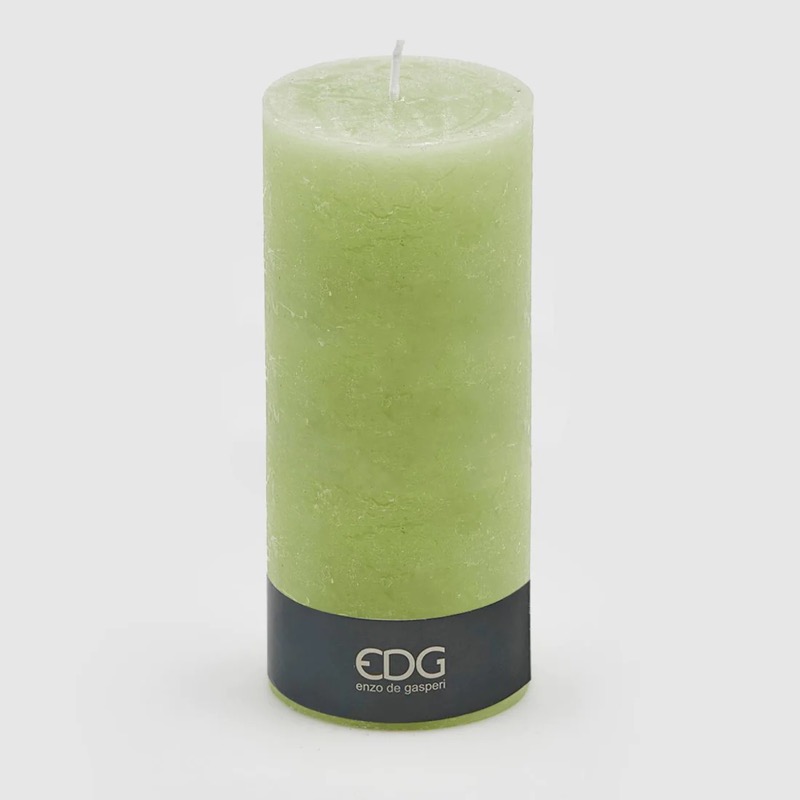 Candela Rustic Moccolo Verde h.25 d.10 Edg