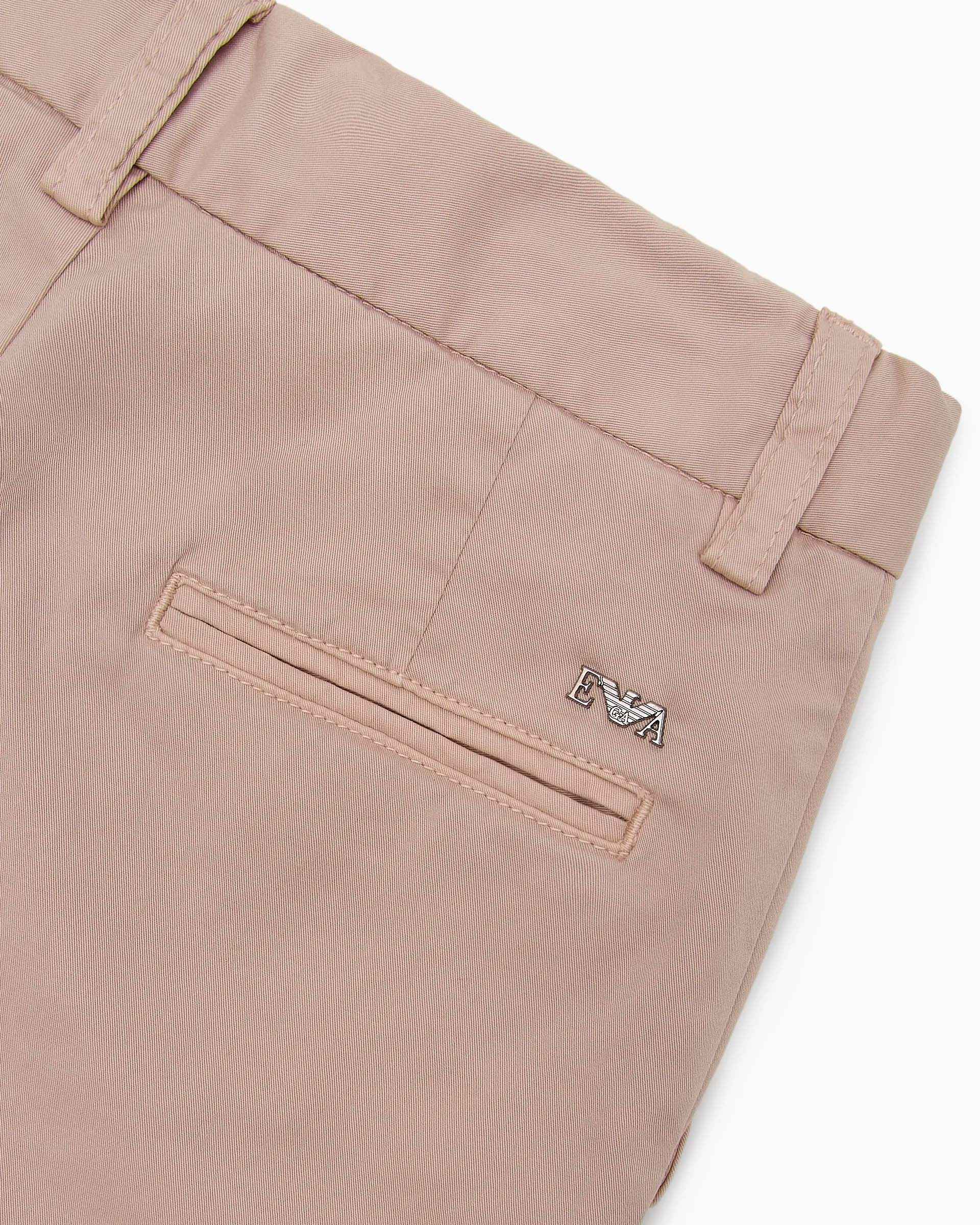 Pantalone chino color sabbia Emporio Armani Junior in raso di cotone stretch  image