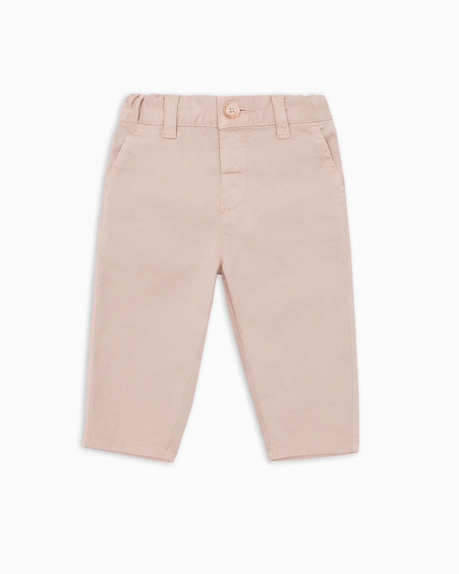 Pantalone chino color sabbia Junior in raso di cotone stretch