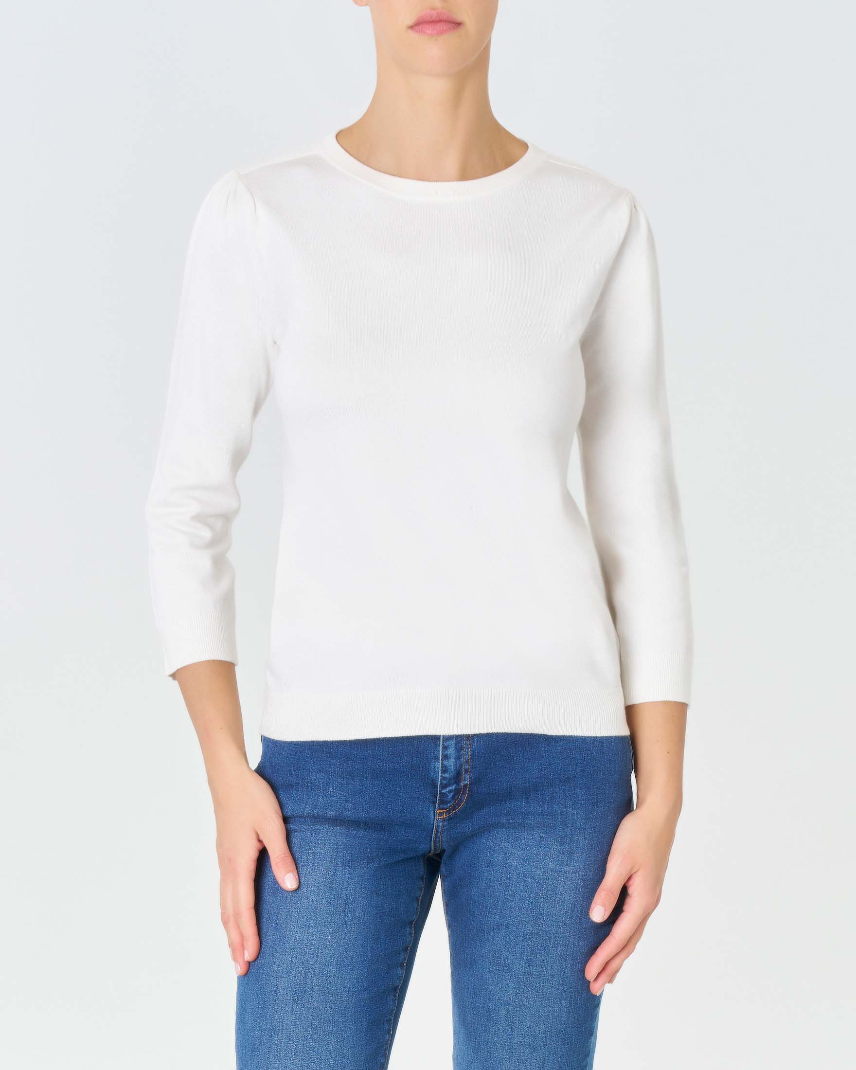 Maglia bianca maniche tre quarti hotsell