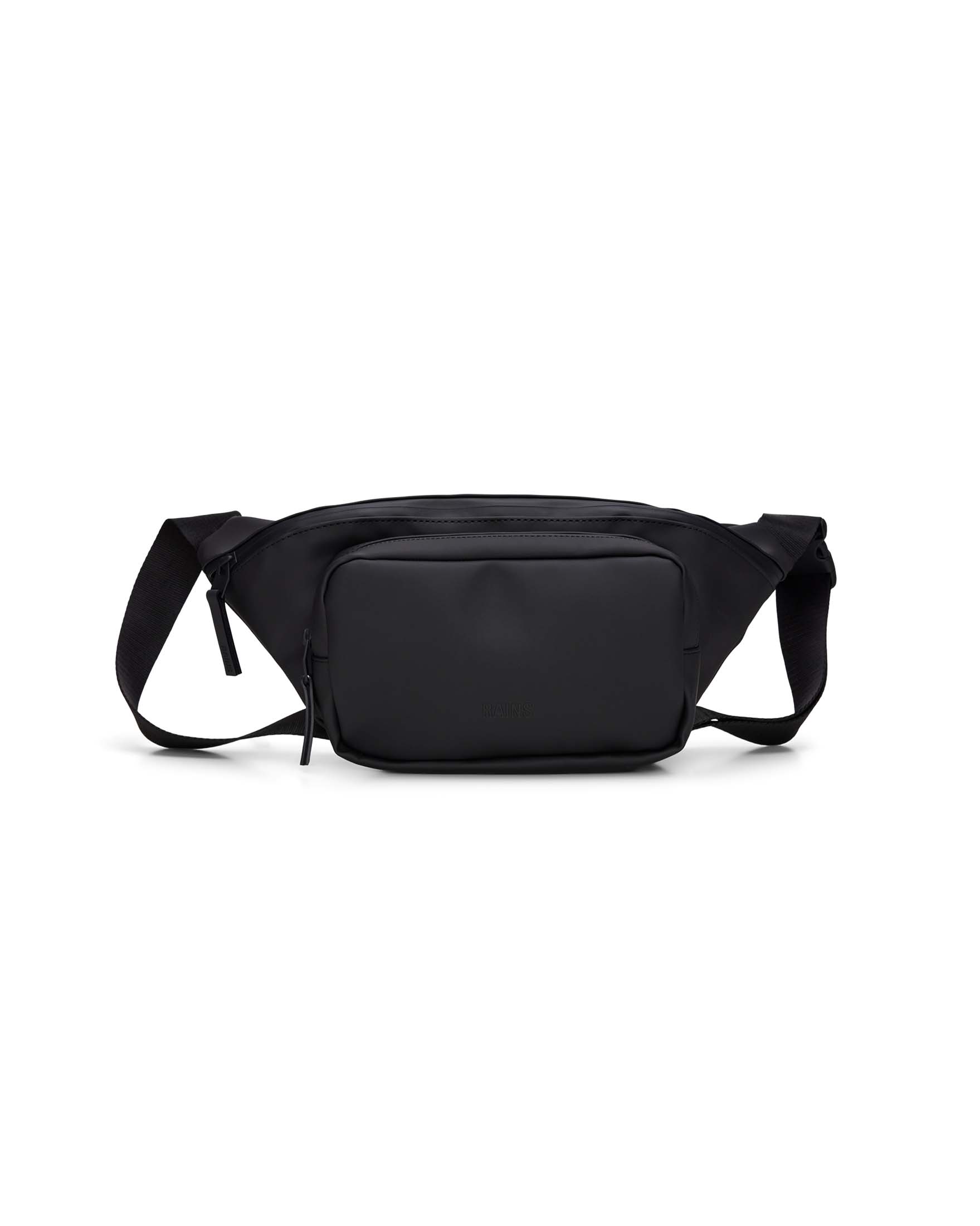 Marsupio Bum Bag Rains nero in tessuto tecnico impermeabile effetto gommato