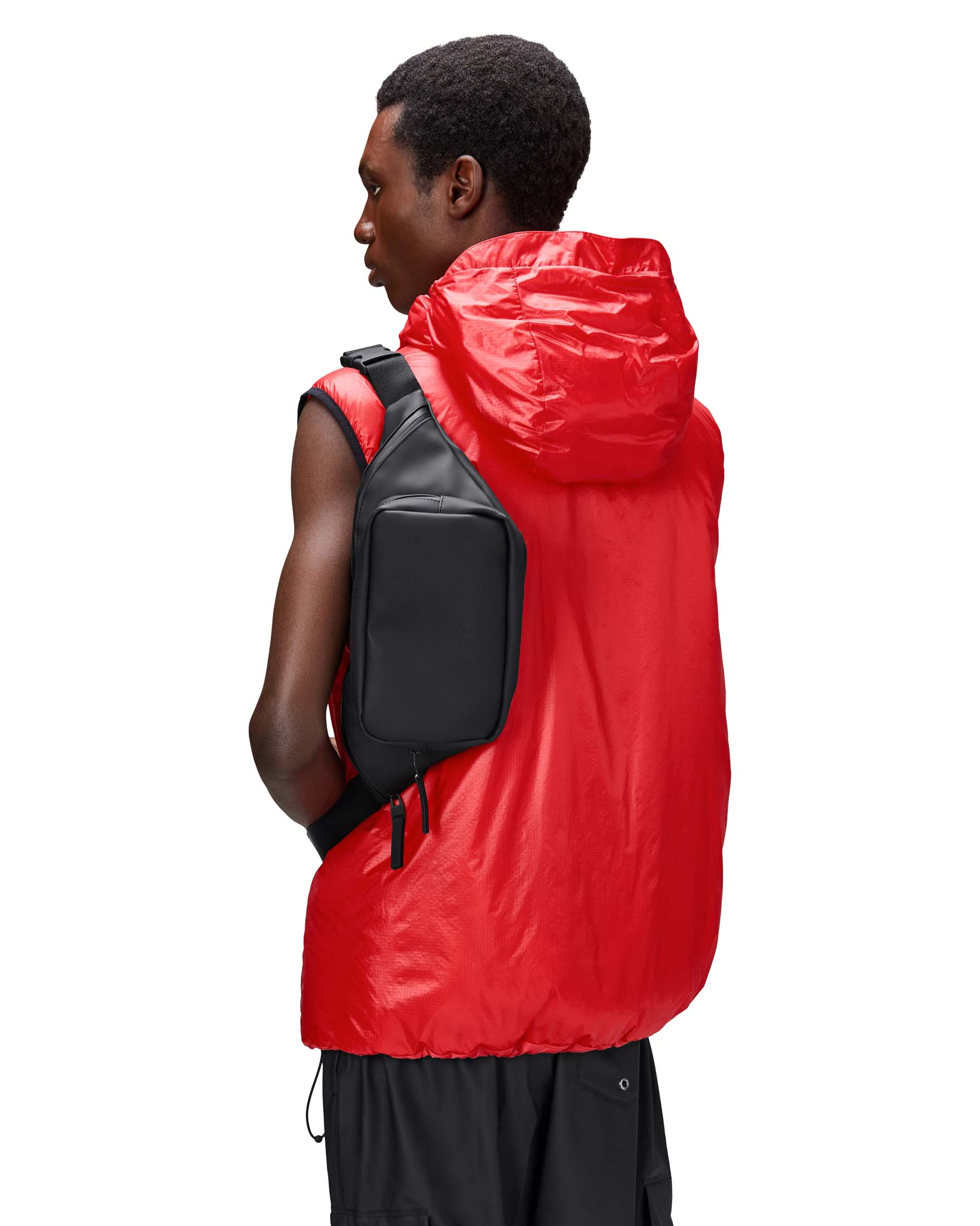 Marsupio Bum Bag Rains nero in tessuto tecnico impermeabile effetto gommato image