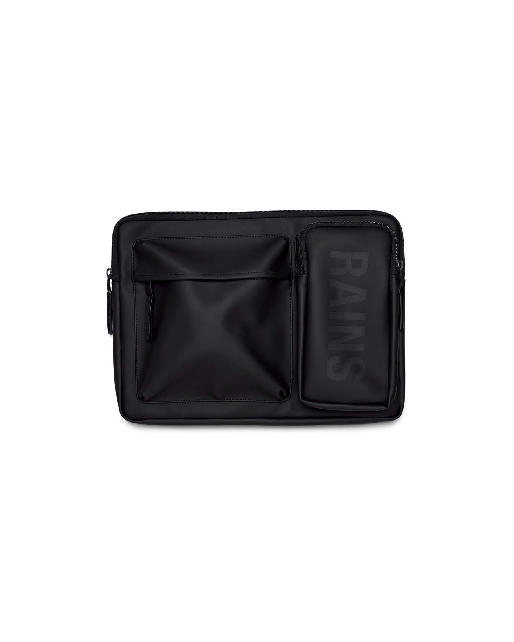 Texel Laptop Case Rains nero in tessuto impermeabile effetto gommato