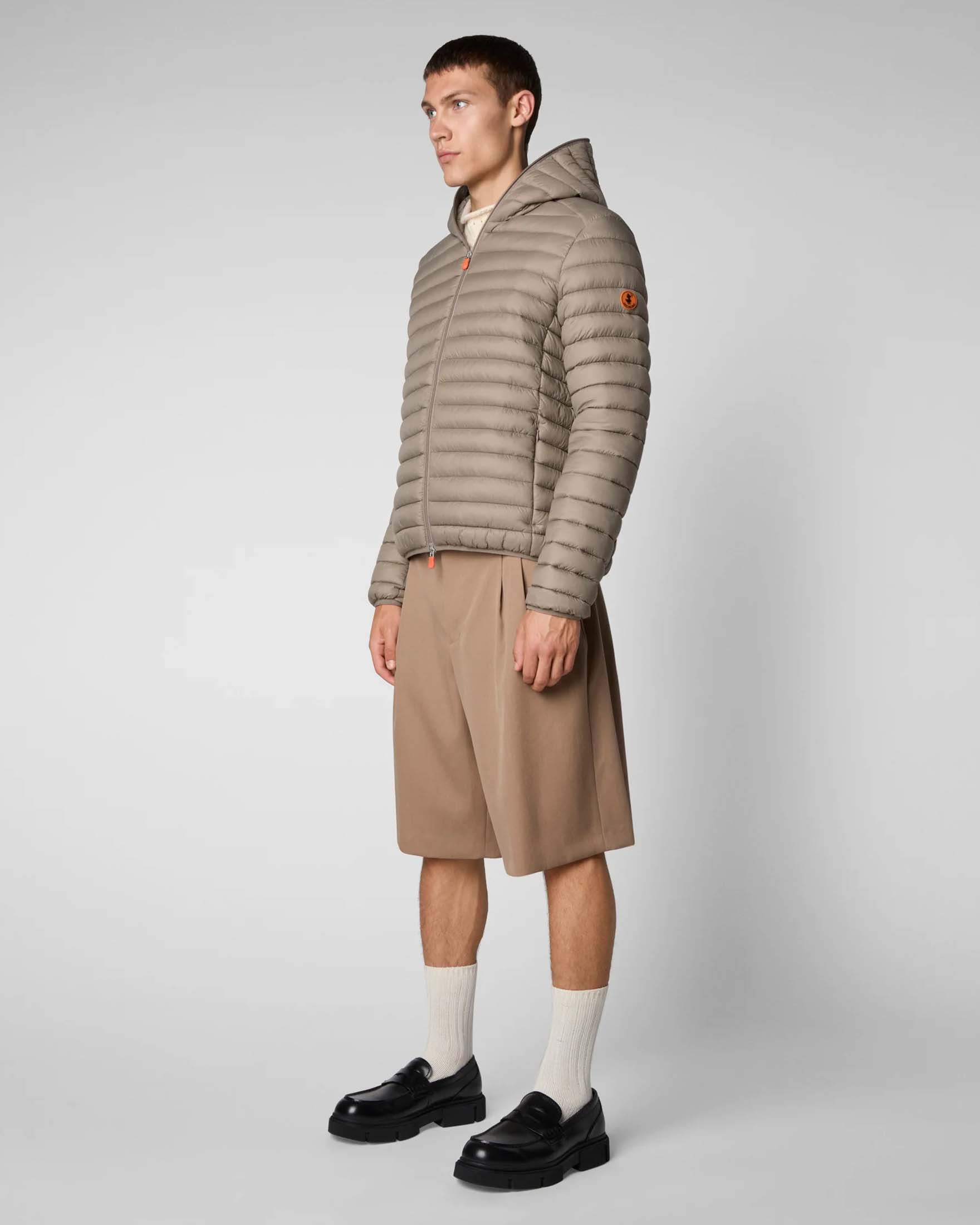 Piumino Donald color fango con cappuccio imbottito in Plumtech® 100 grammi image