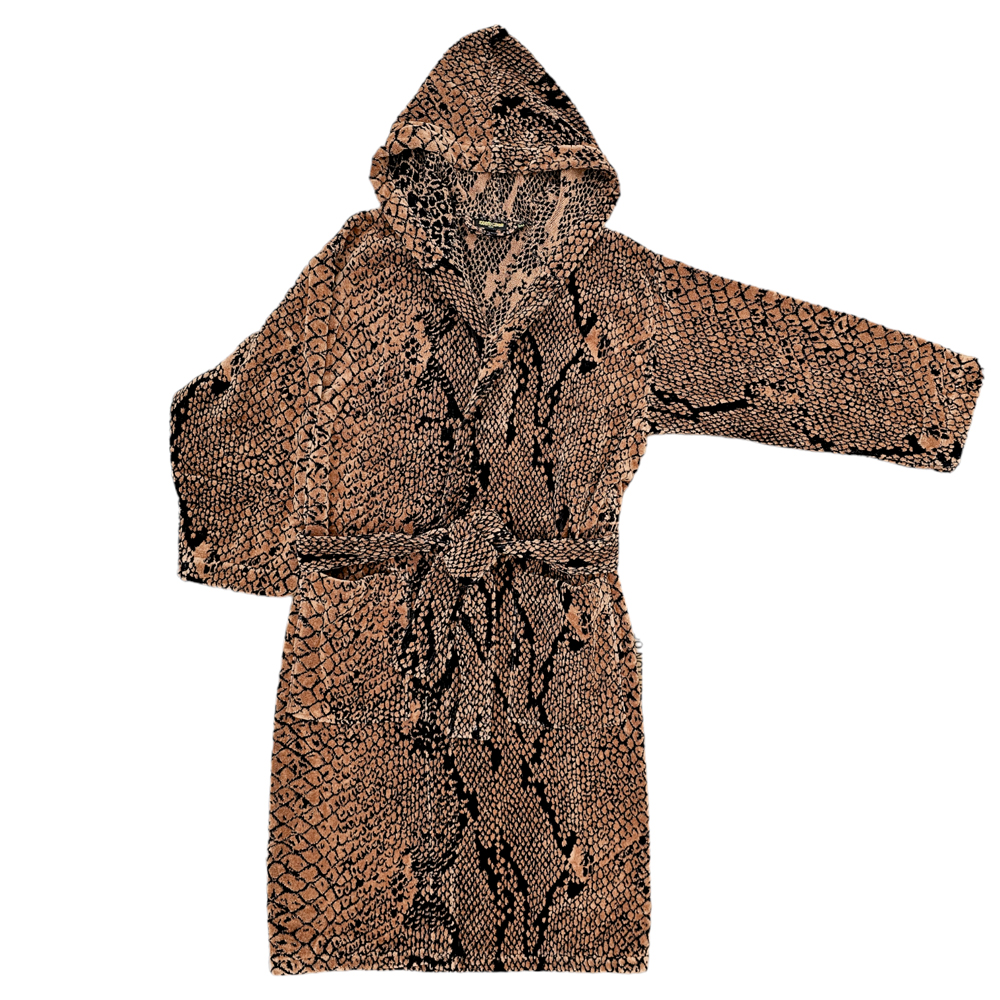 ROBERTO CAVALLI bathrobe with burnt python hood