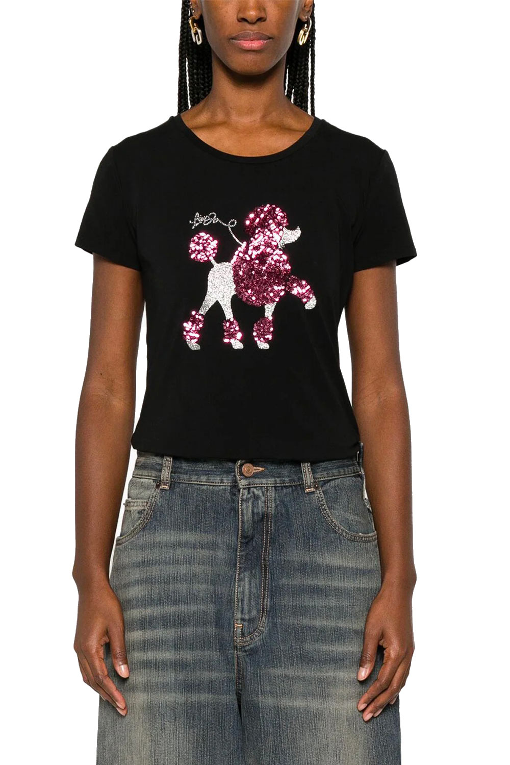T-shirt con Paillettes e Glitter