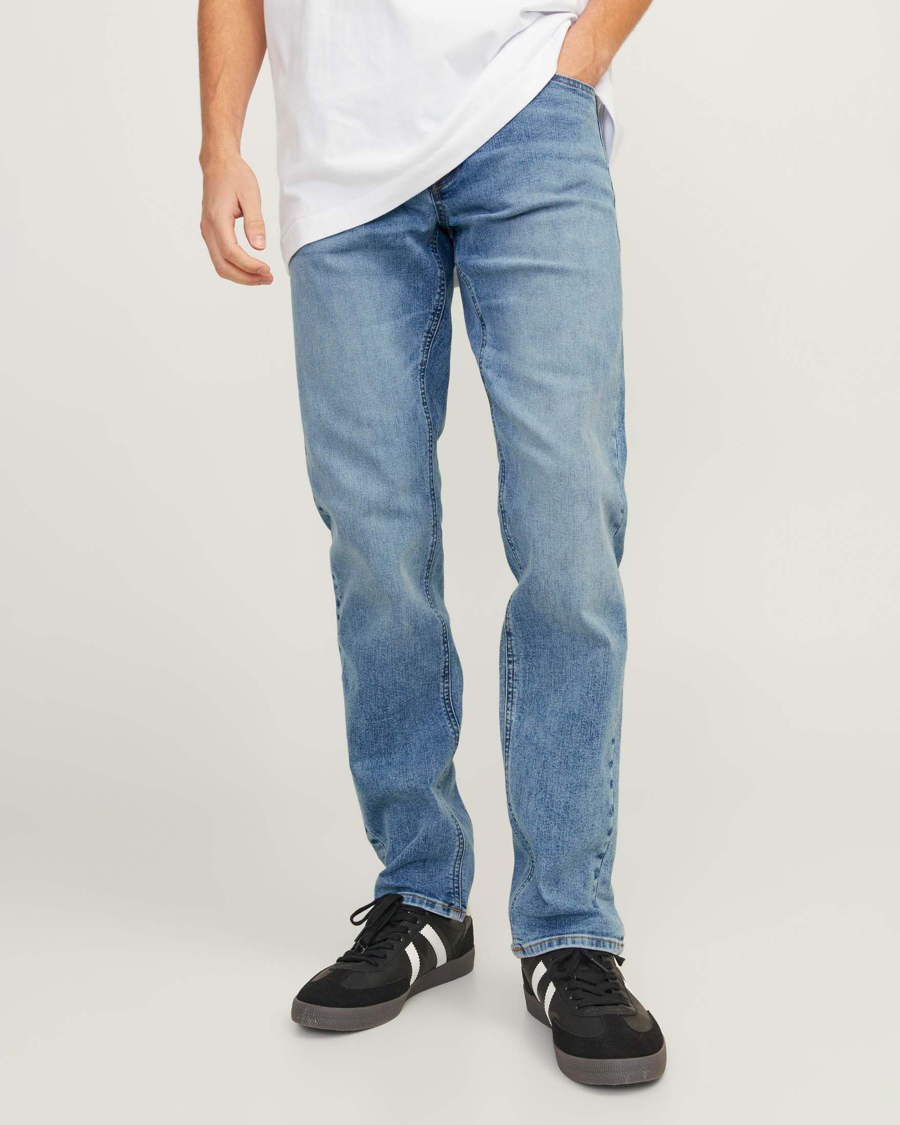 Jeans slim-fit a vita bassa in cotone stretch lavaggio chiaro super stone washed